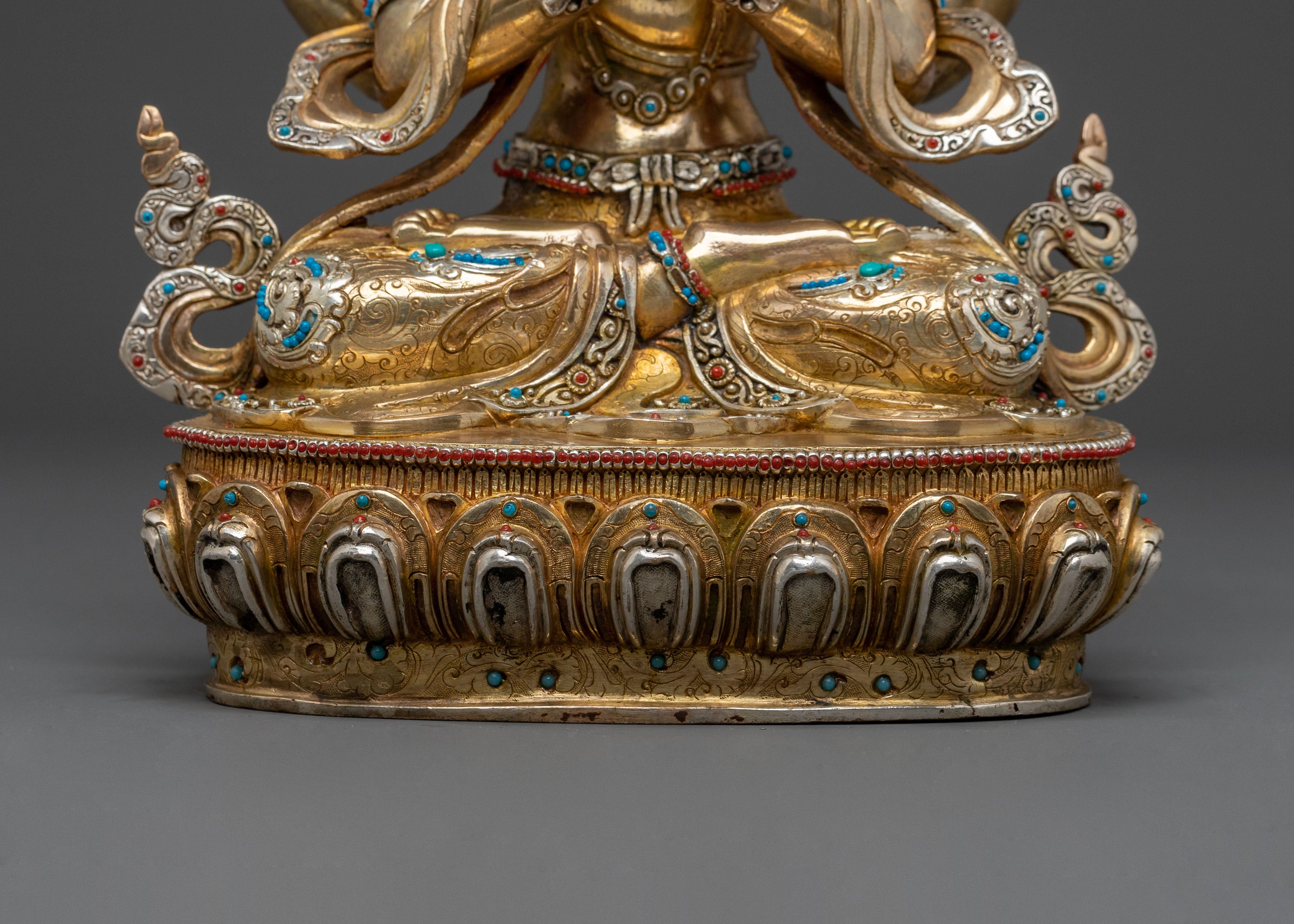 Chenrezig 24K Gold Gilded Traditional Statue | Meditation Decor