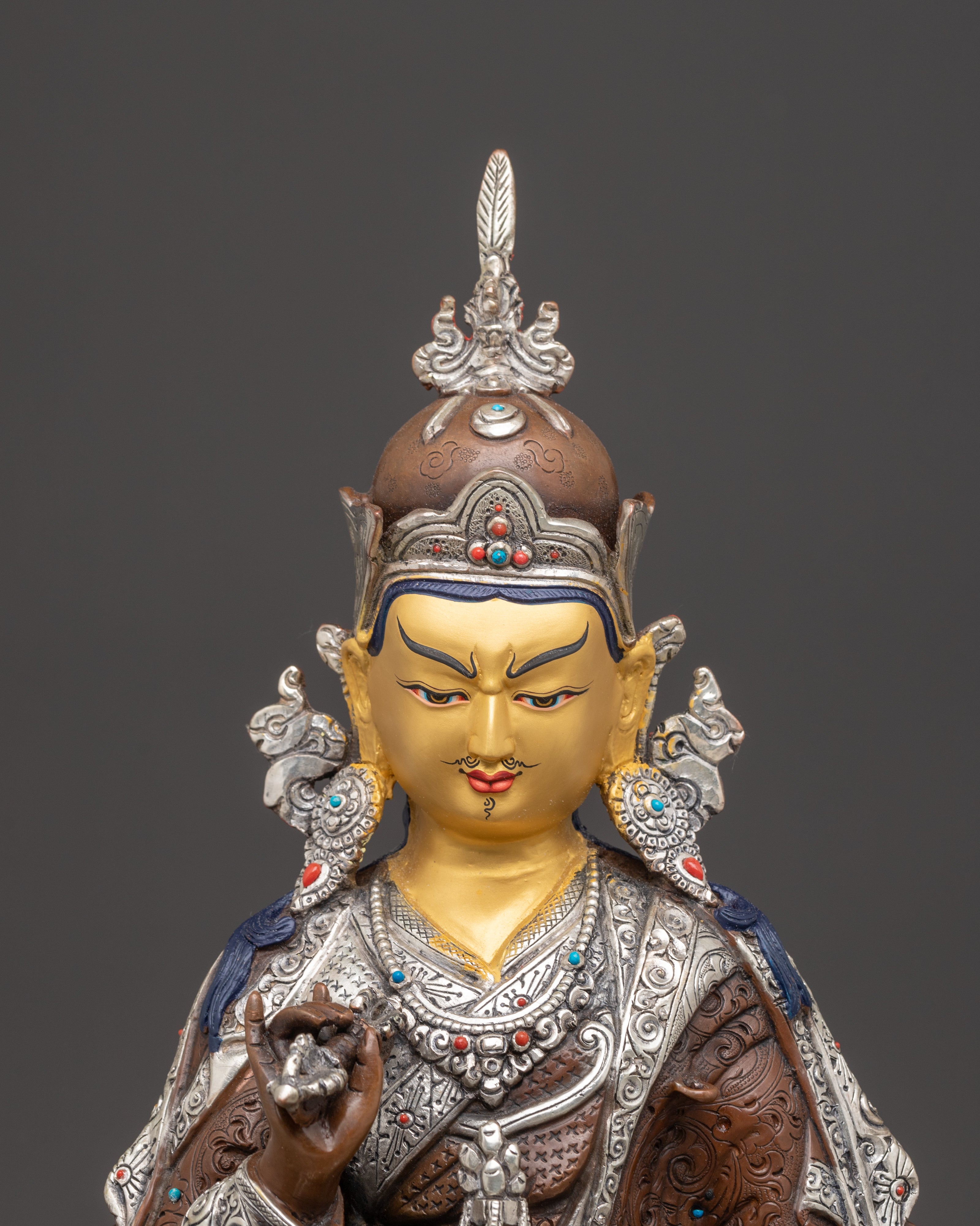 Oxidized Copper Statue of Guru Tsoyke Dorje | Traditional Artwork