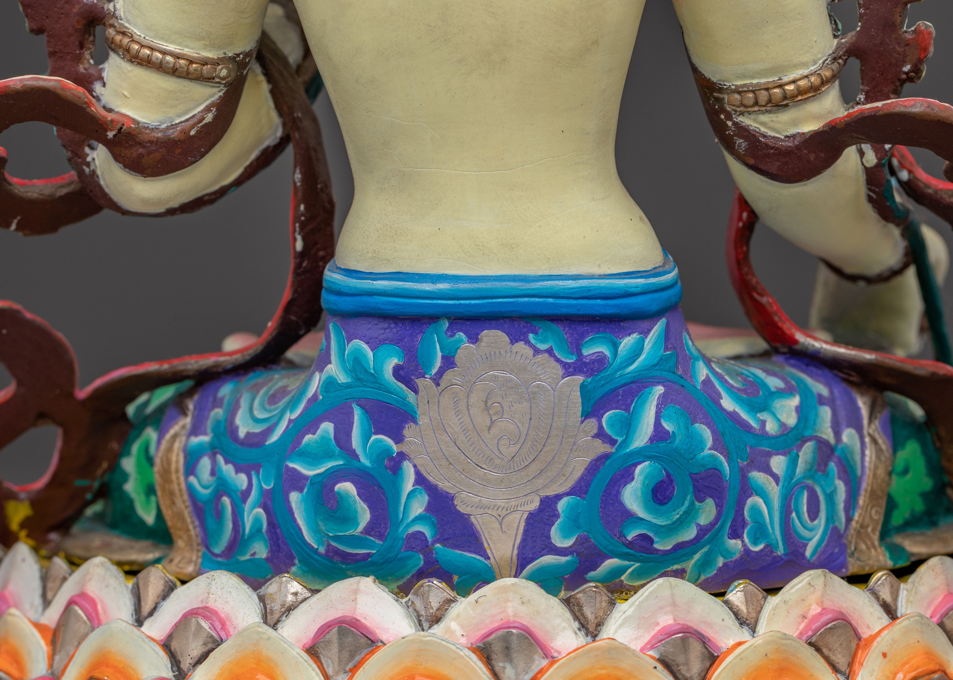 Healing Grace White Tara Statue – Gilded Copper Serenity