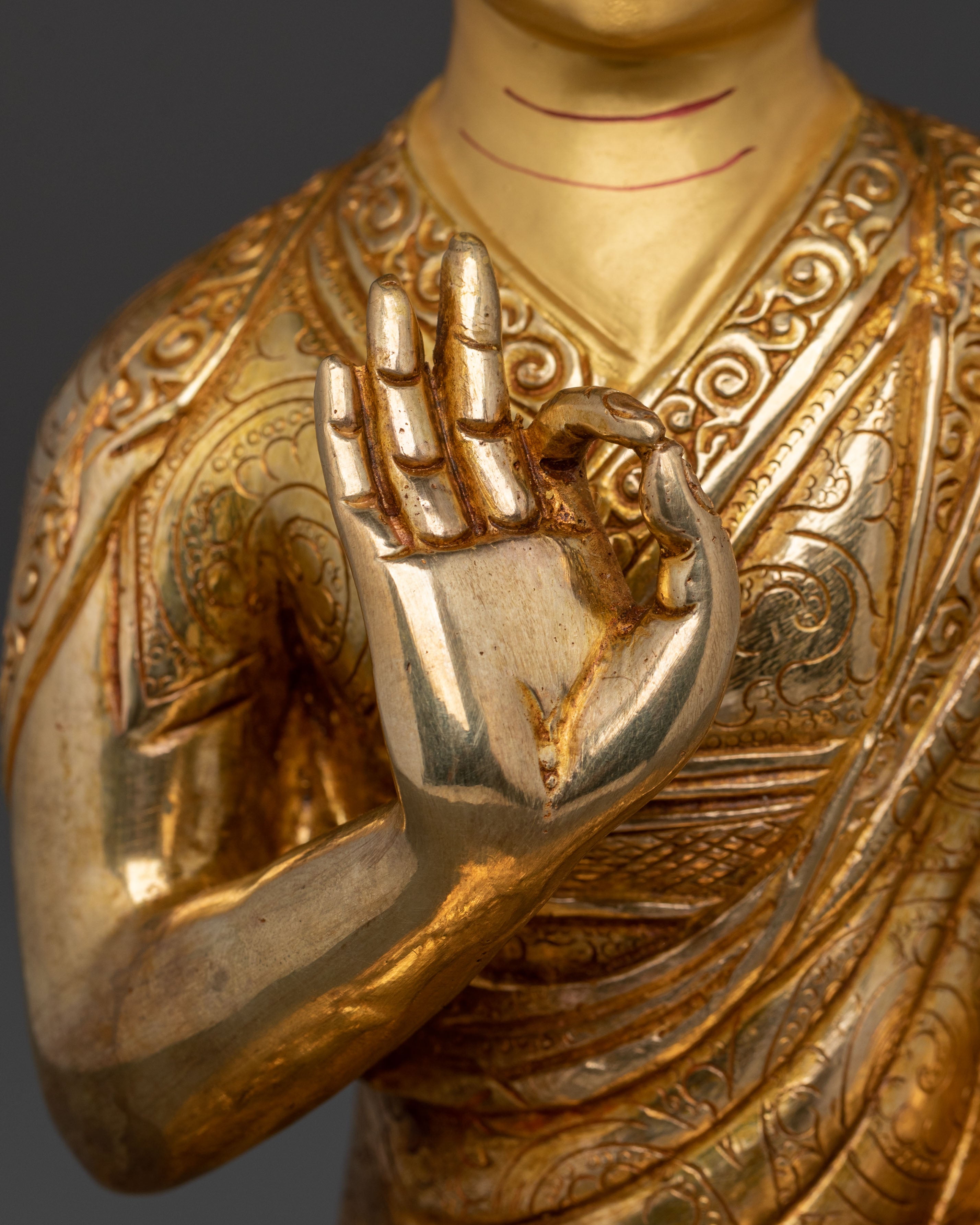 Handcrafted Tsongkhapa Sculpture with Disciples