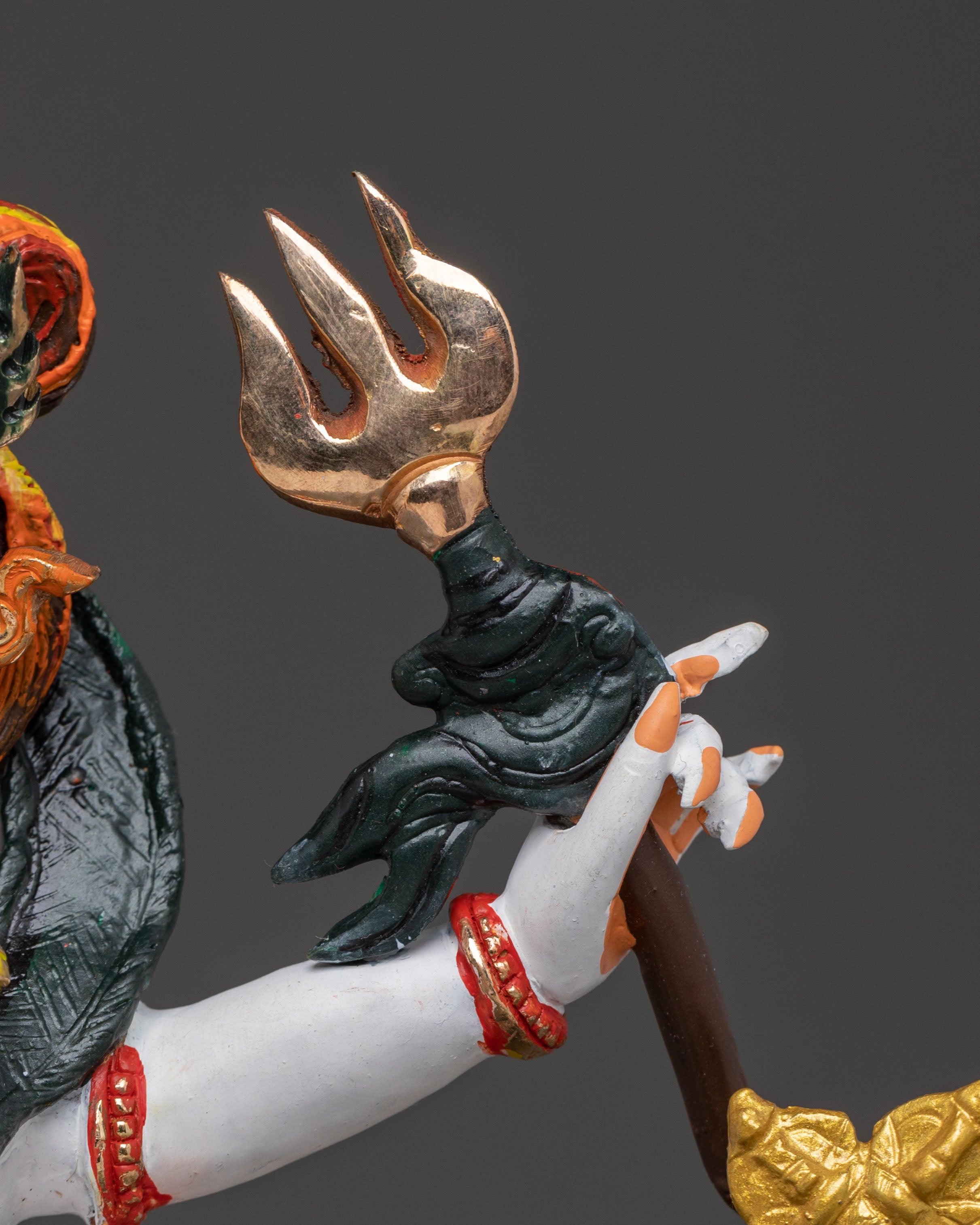 White Mahakala Statue | Tibetan Protector Deity