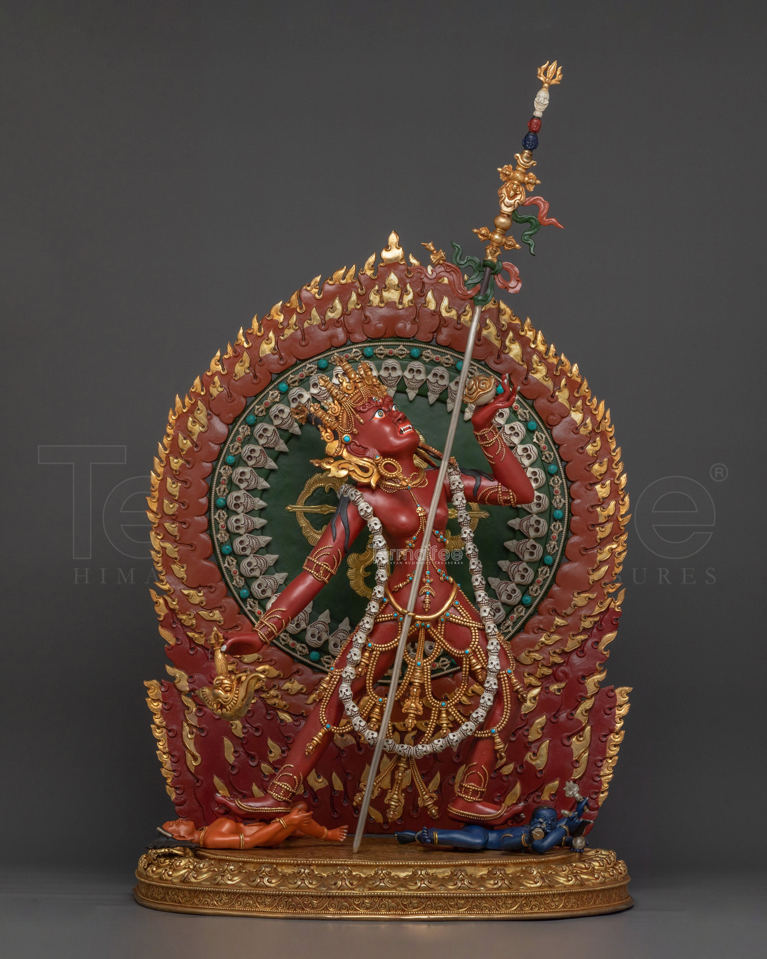 Handcrafted Wrathful Vajrayogini Statue | Tibetan Buddhist Dakini Sculpture