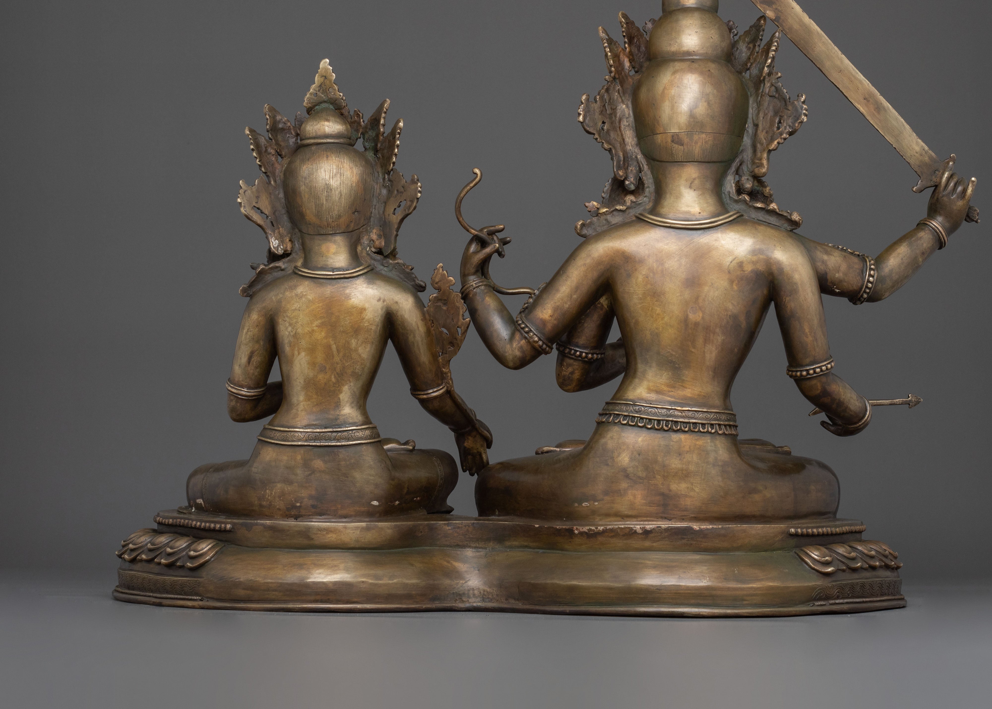 Maha Manjushri and Green Tara Statue Set | Altar Decor