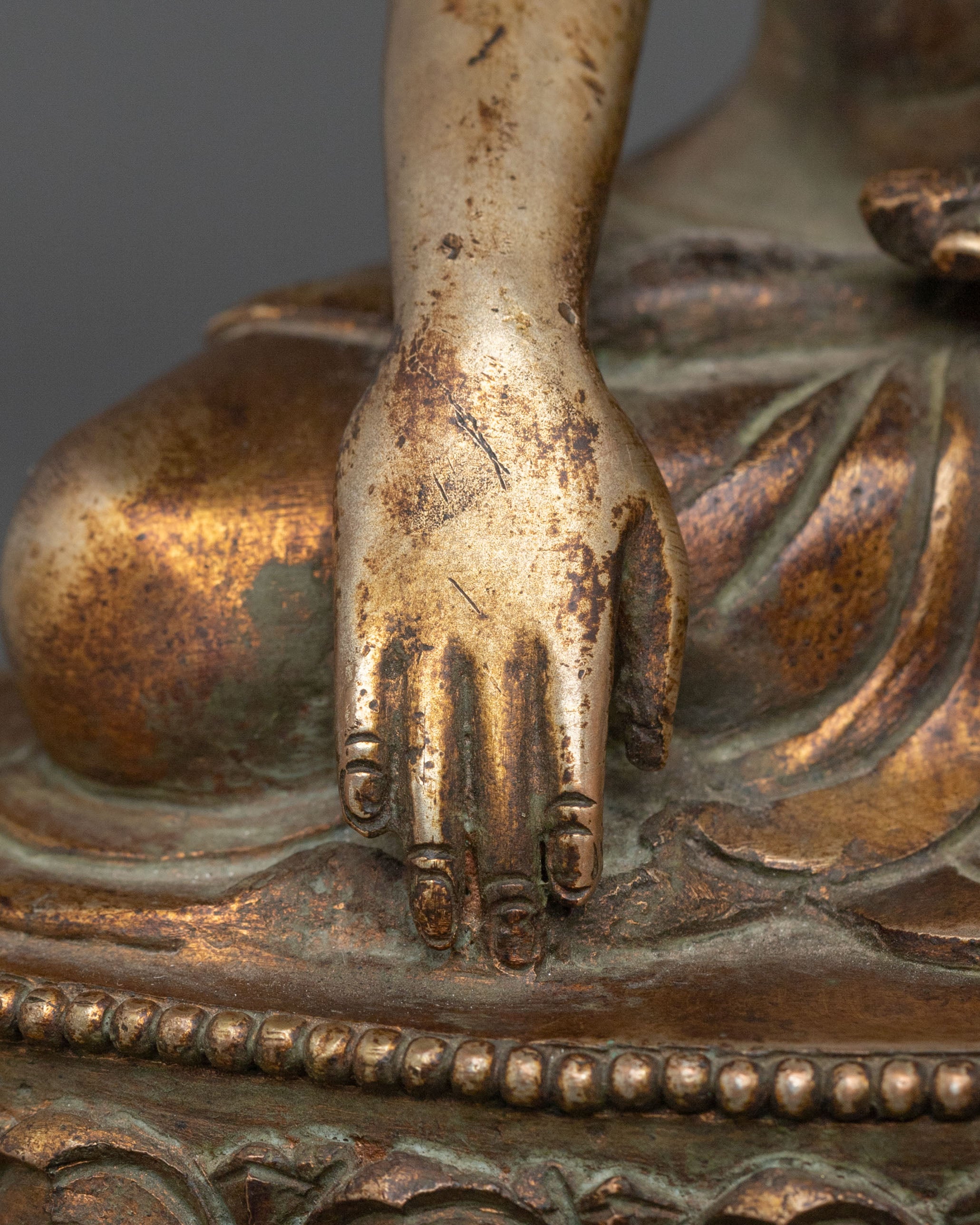 Shakyamuni Buddha Statue on Throne | Home Decor