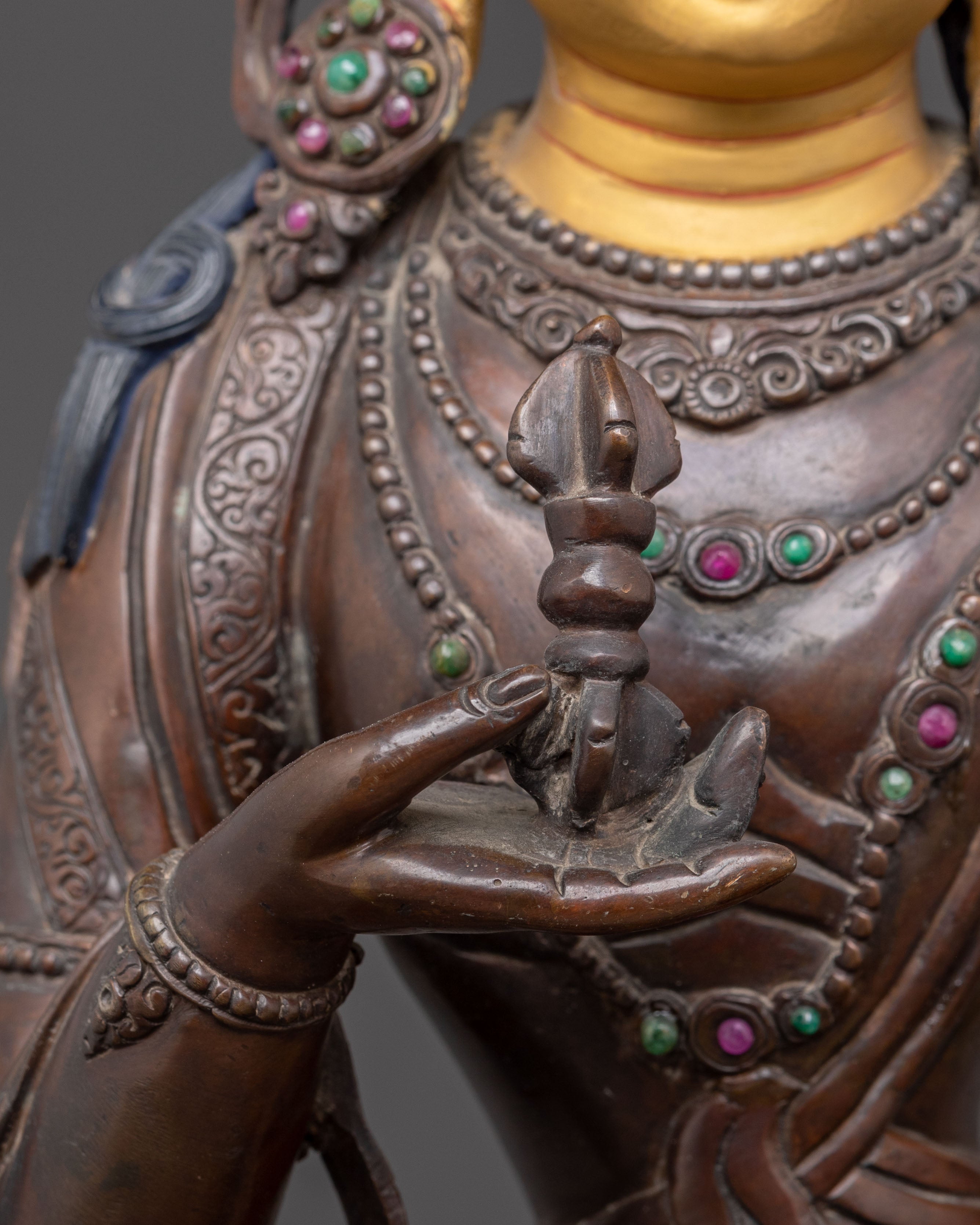 Handmade Vajrasattva Oxidized Copper Statue – Purification Artistry