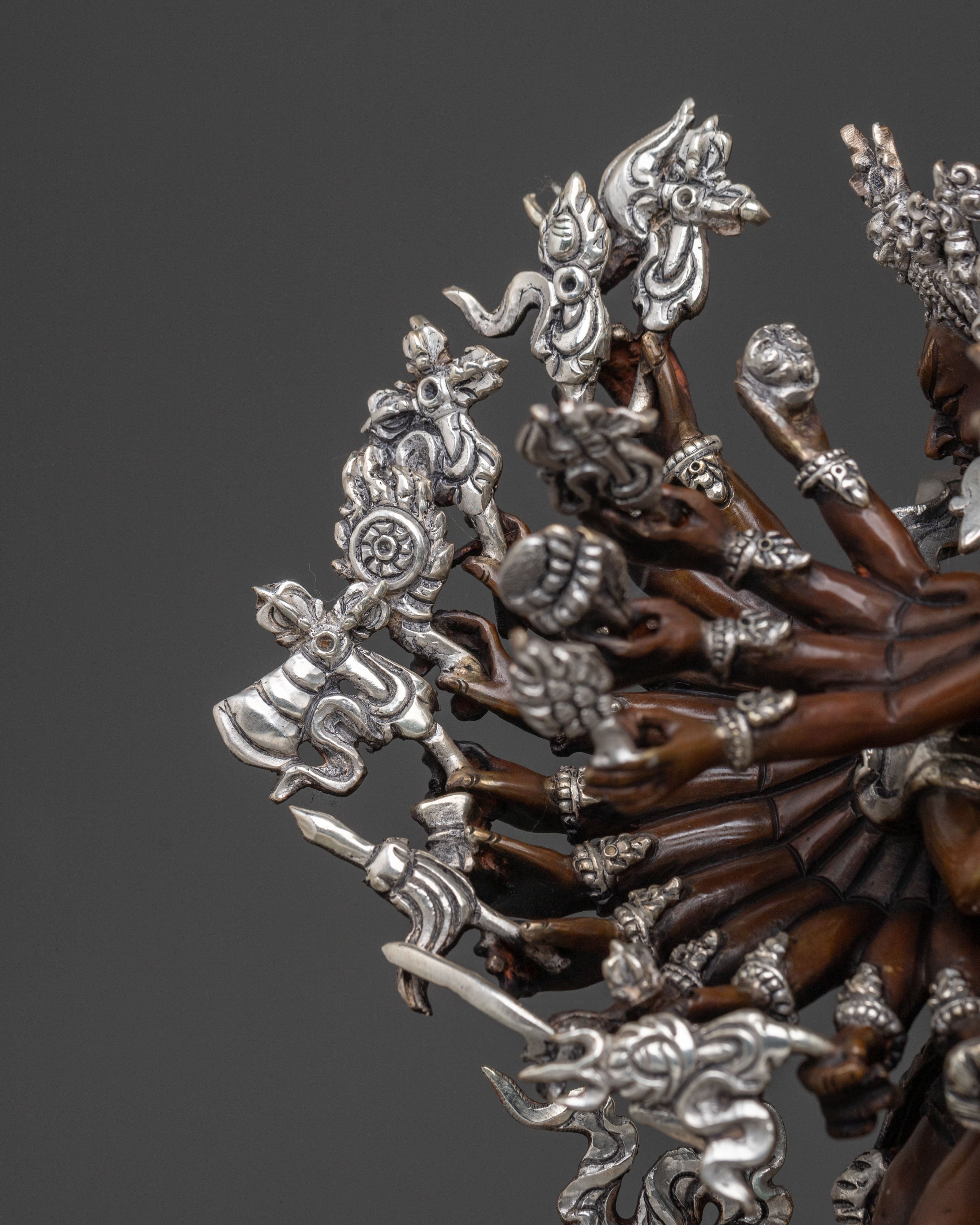 Kalachakra Spiritual Sculpture | Oxidized Copper Figure