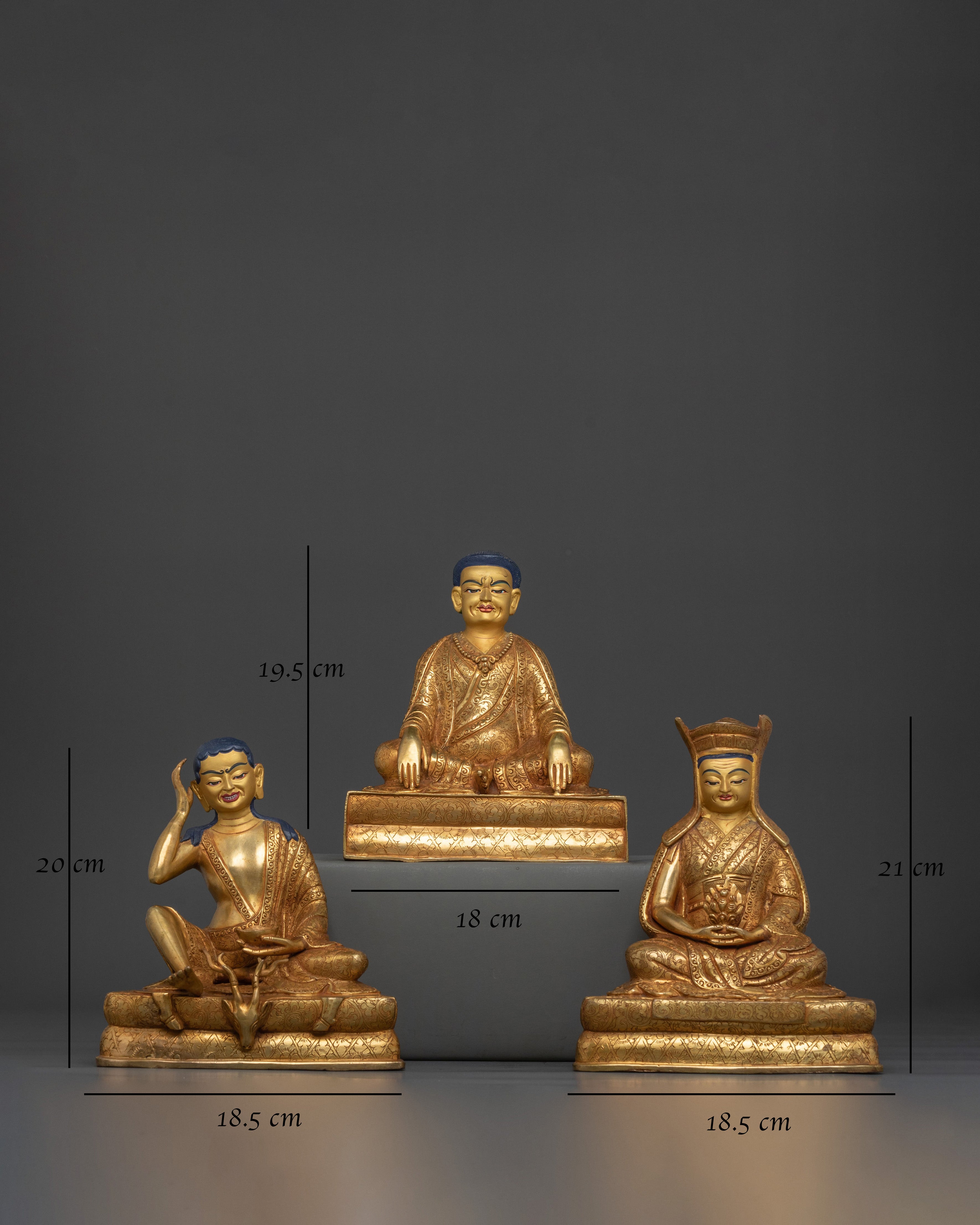 Himalayan Buddhist Master Set | Sacred Tibetan Guru Sculpture Collection