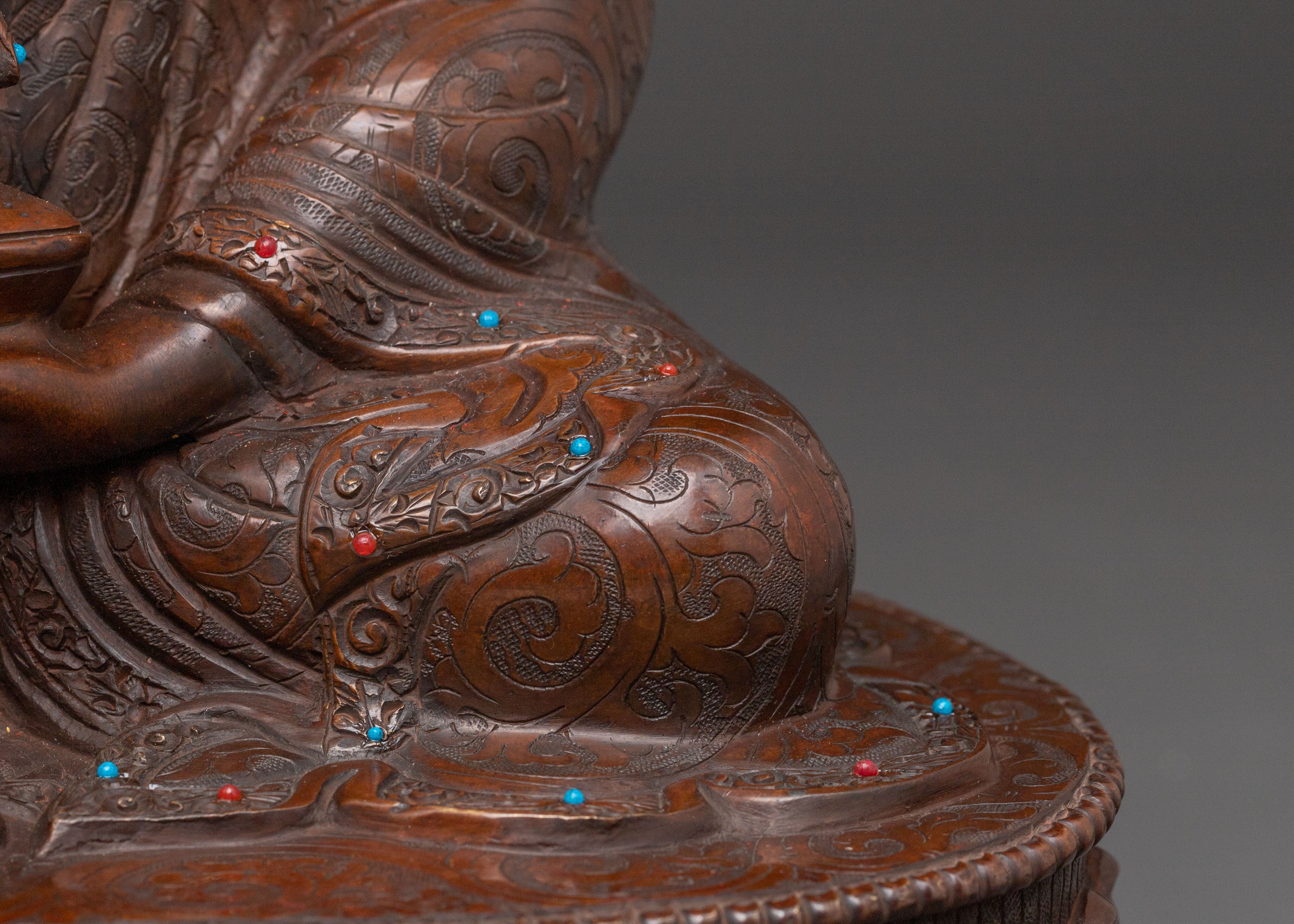 Handcrafted Guru Tsokye Dorje Divine Statue for Altar