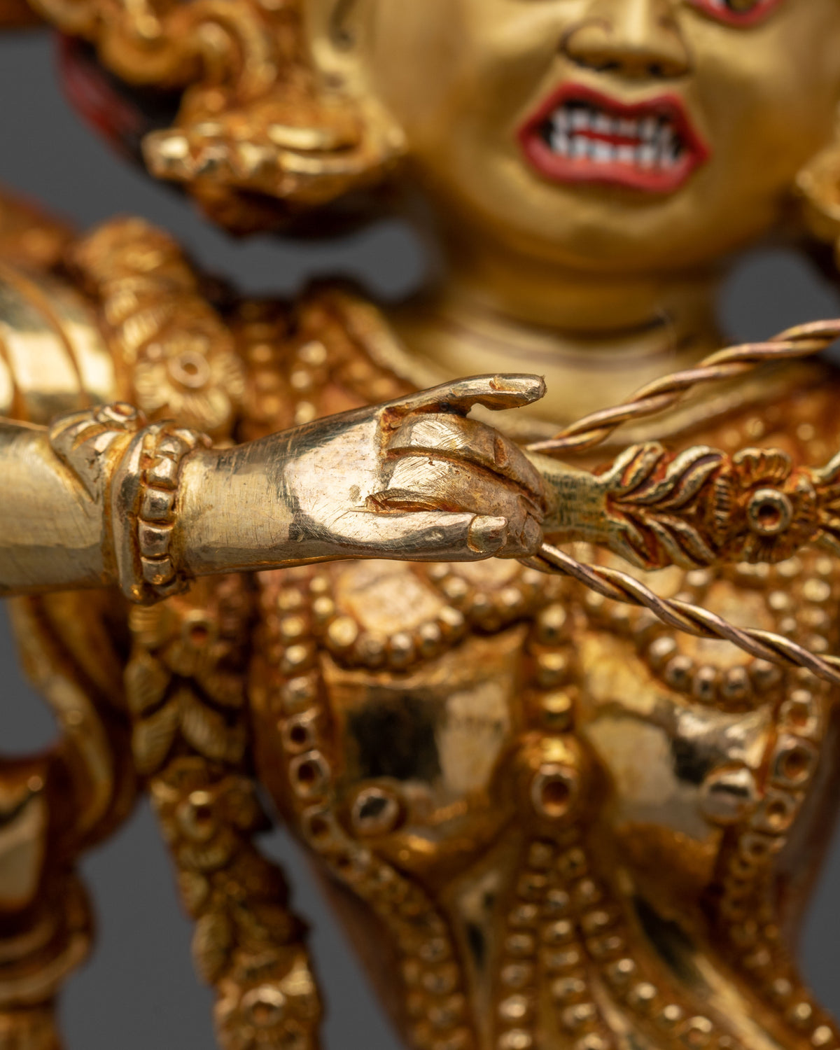 Handmade Kurukulla Red Tara Sculpture | 24K Gold Gilded