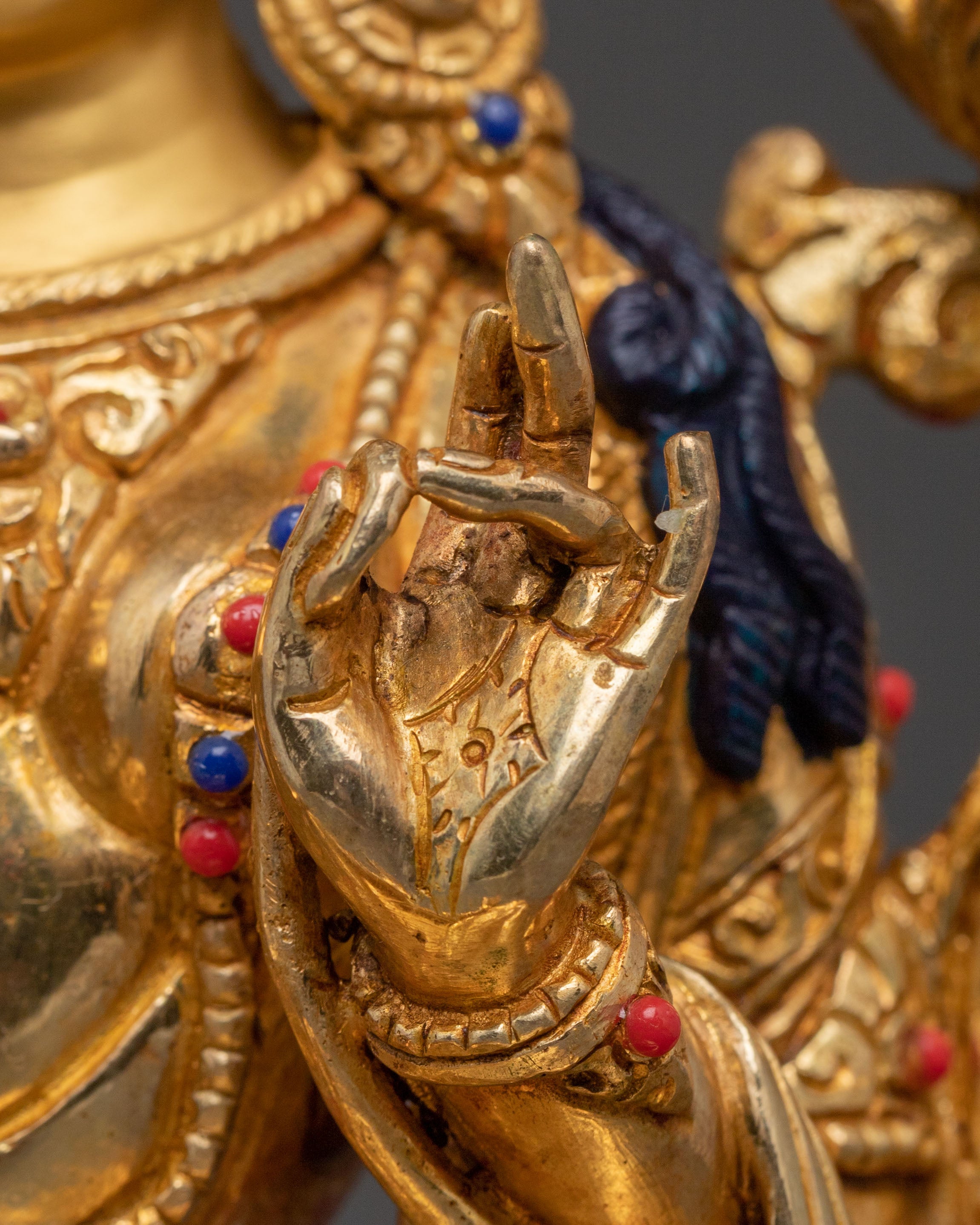 Green Tara: 24K Gold Gilded Healing Statue