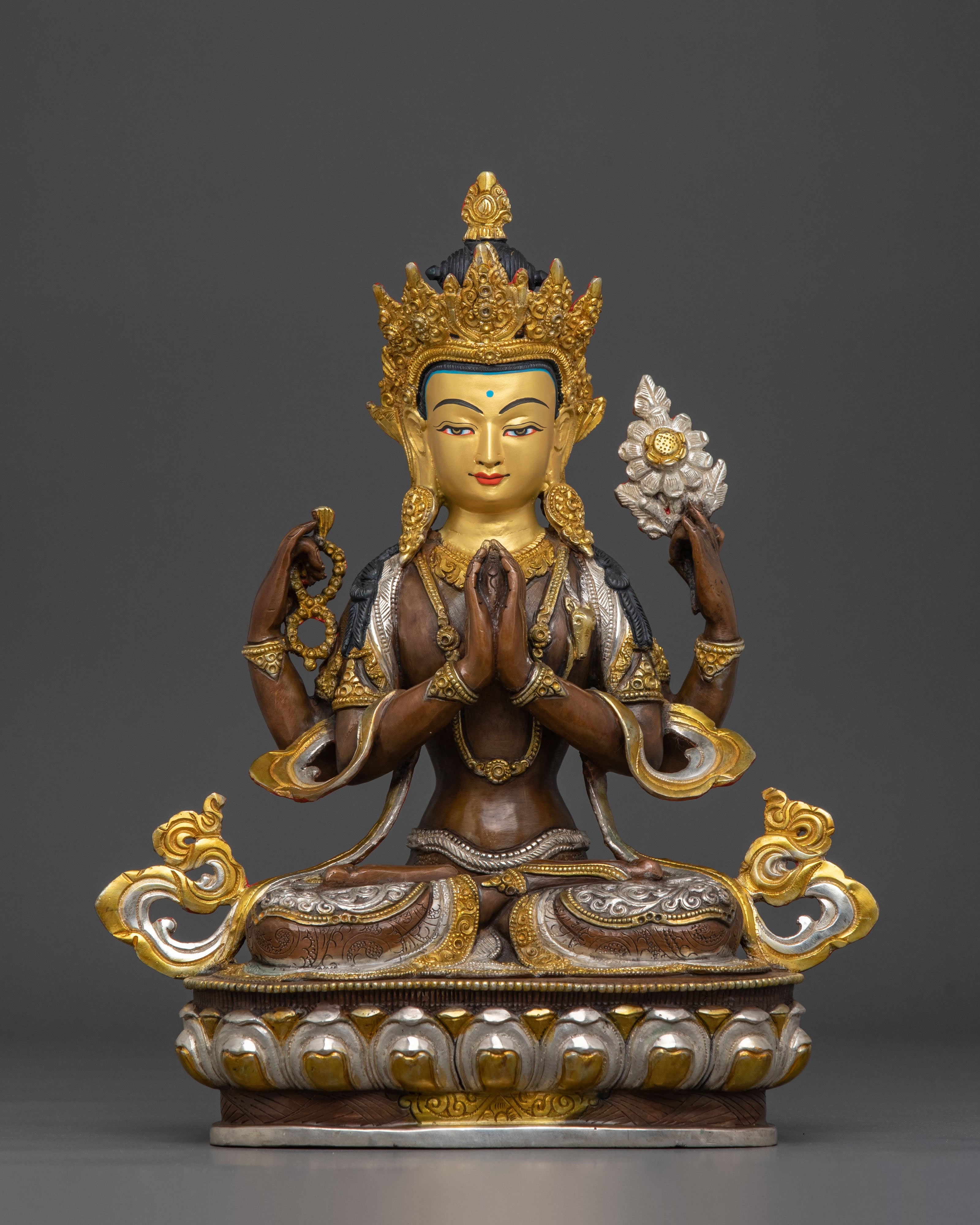 Chenrezig Four Armed Statue | Tibetan Buddhist Deity of Universal Compassion