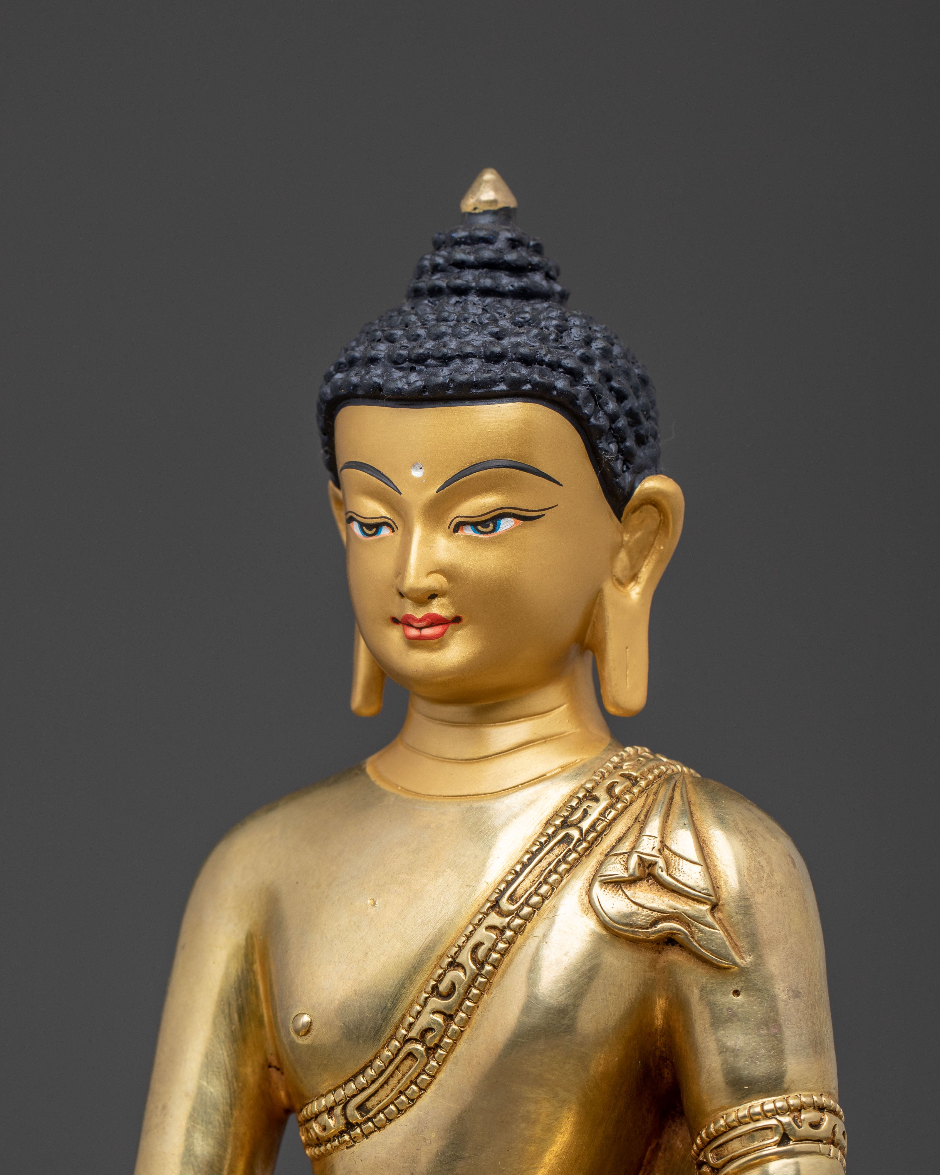 Shakyamuni Buddha Traditional Handcrafted Statue – 24K Gilded