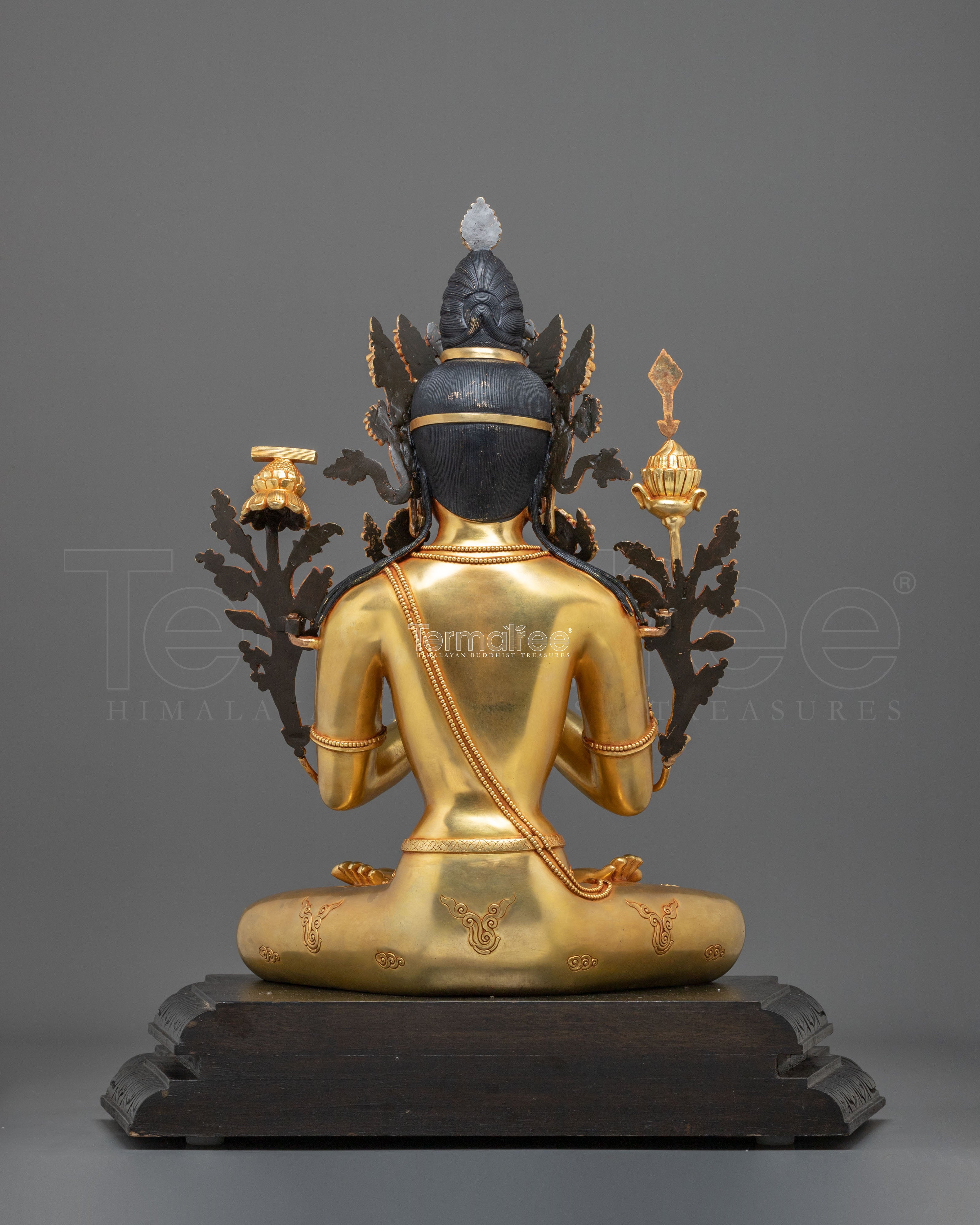 Tikshna Manjushri 24K Gold Gilded Statue | Made in Nepal