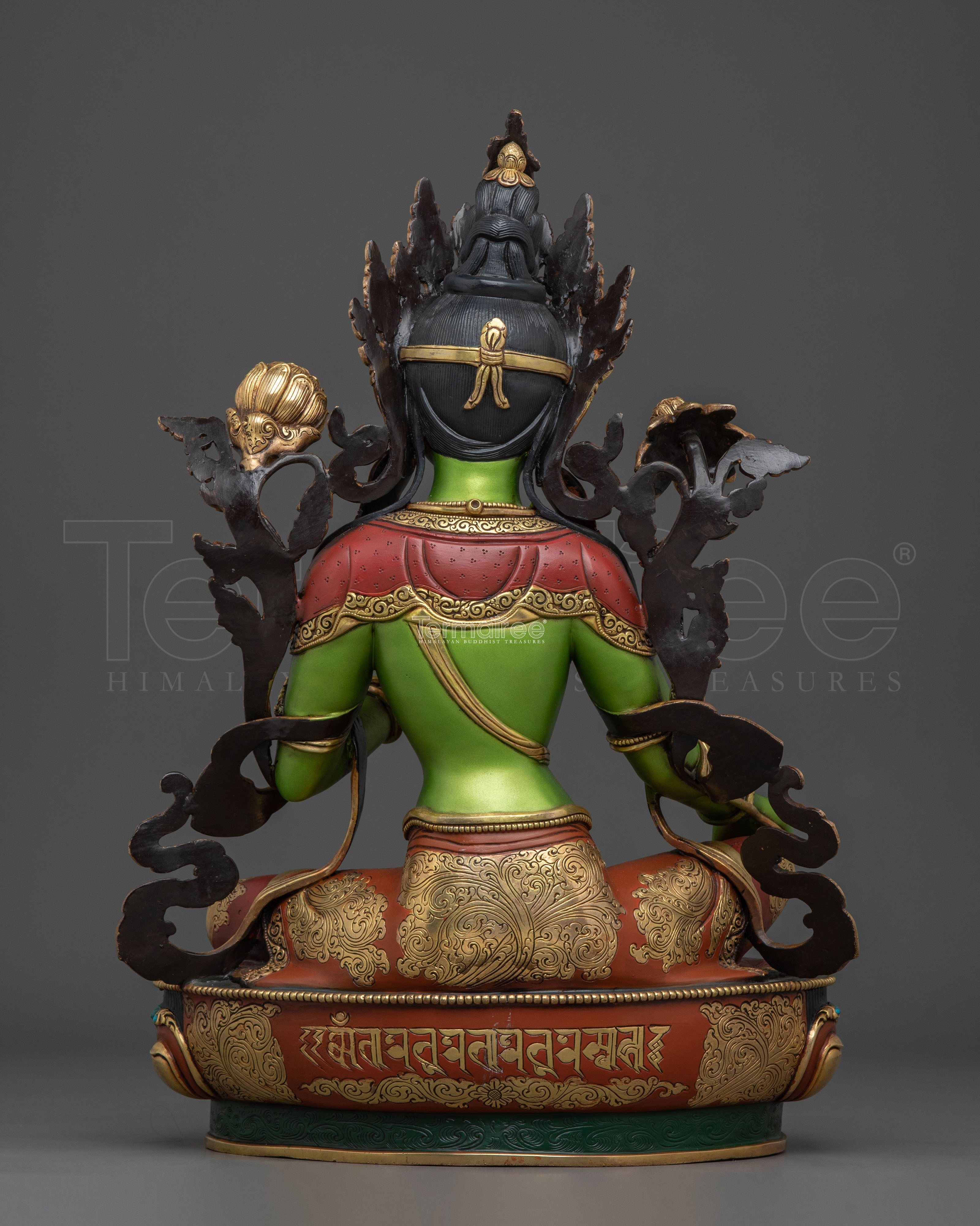 Mother Green Tara Sacred Sculpture in Gilded Copper