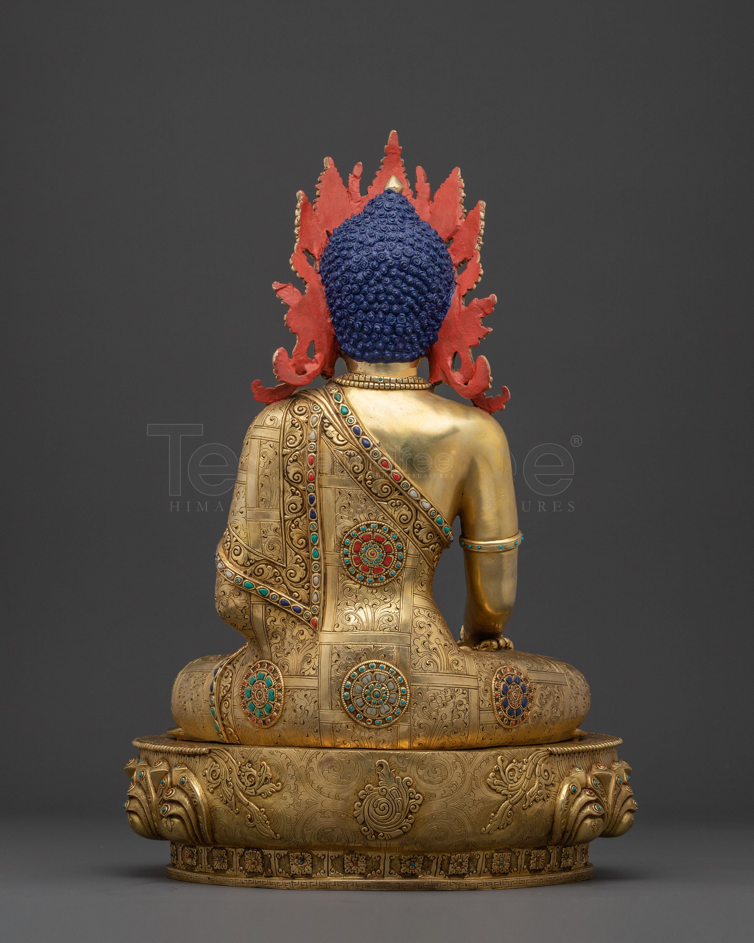 Mitrugpa Buddhist Protector Statue – Exquisite 24K Gold Gilded Artistry