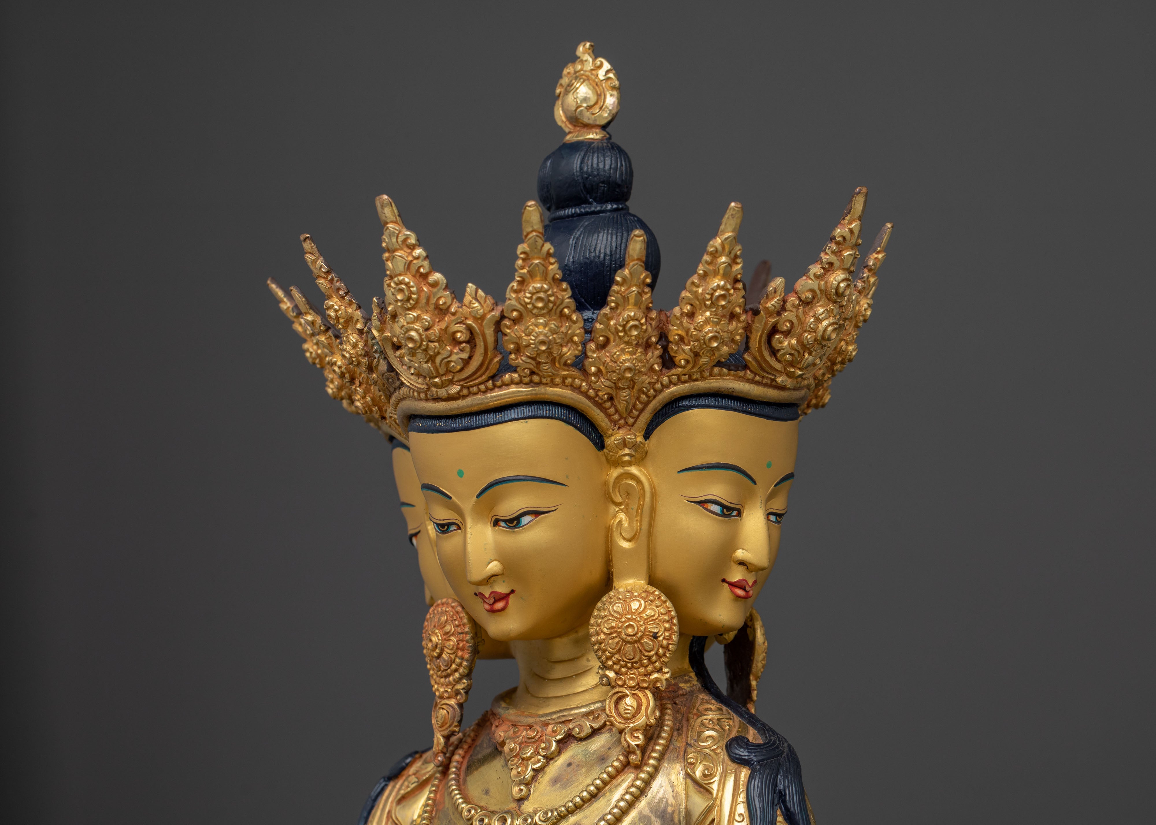 Three-Headed Vairocana Statue | Altar Home Decor