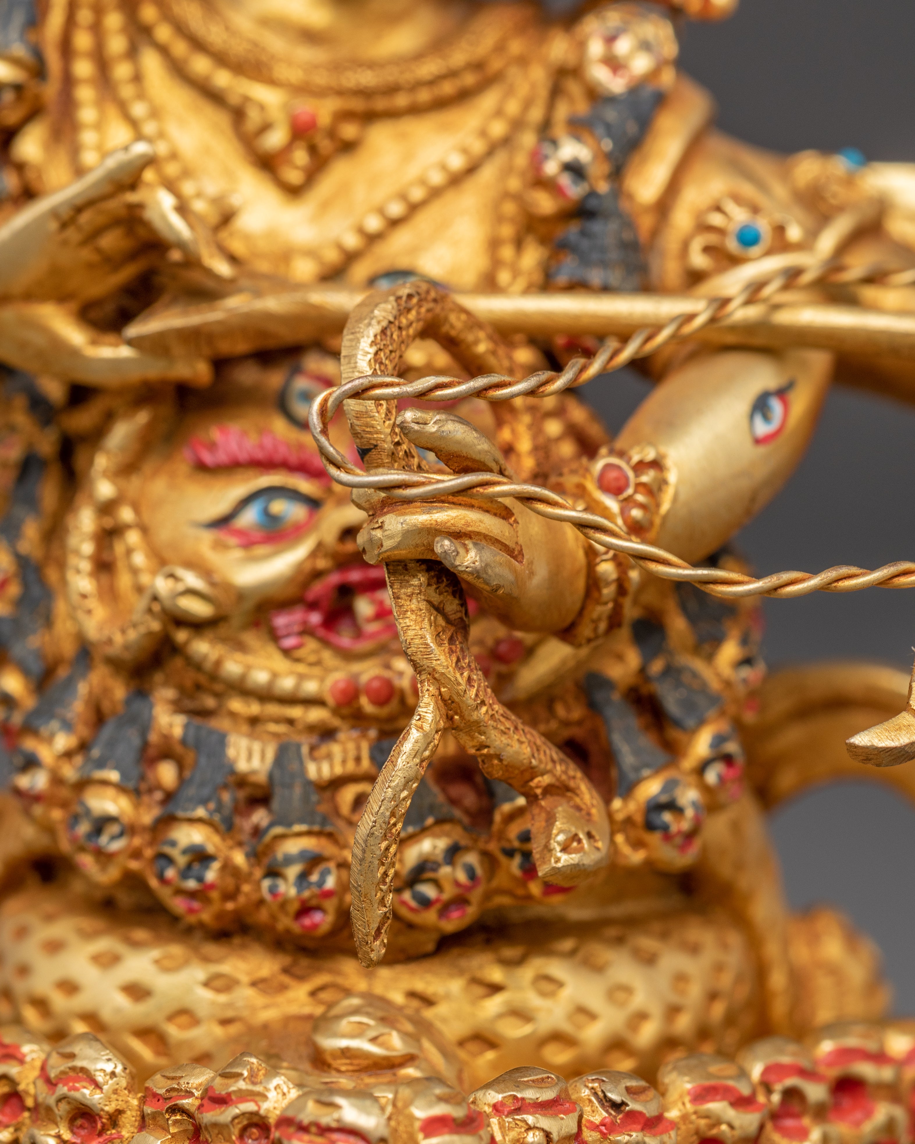 Golden Statue of Protector Rahula | Guardian of Spiritual Enlightenment