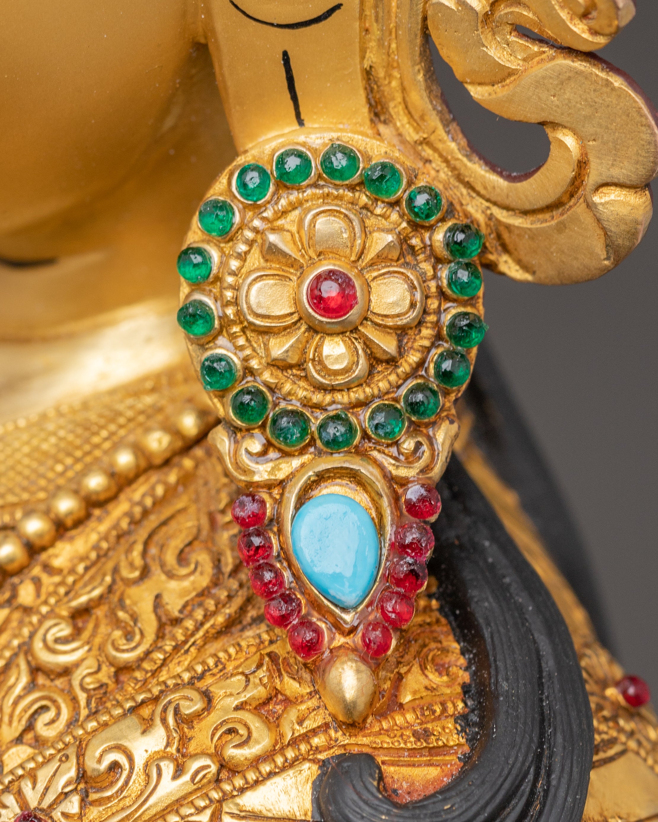 Handmade Copper Guru Rinpoche Statue | Tibetan Tantric Master Sculpture