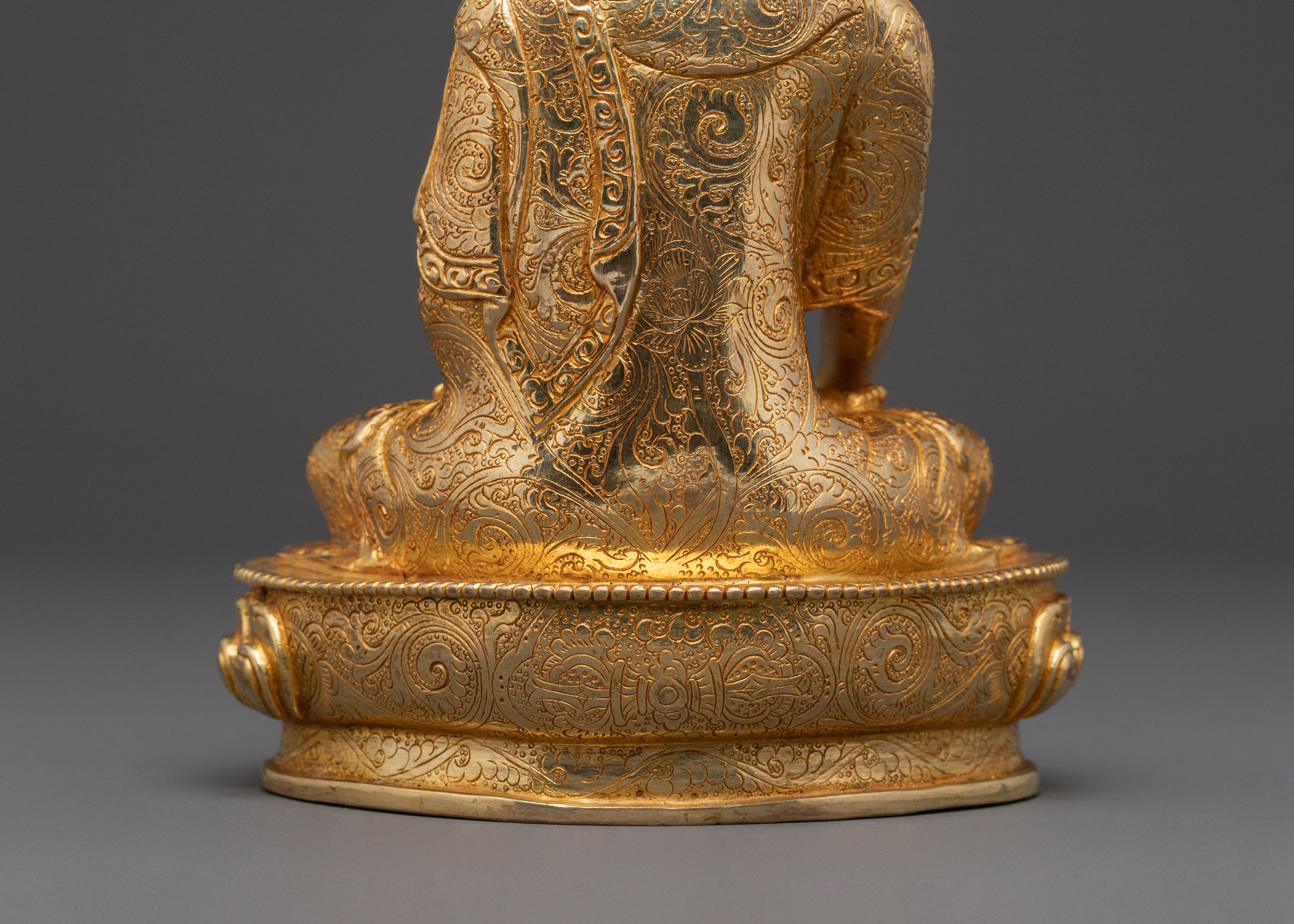 Timeless Statue of Shakyamuni Buddha - 24K Gold Gilded Statue
