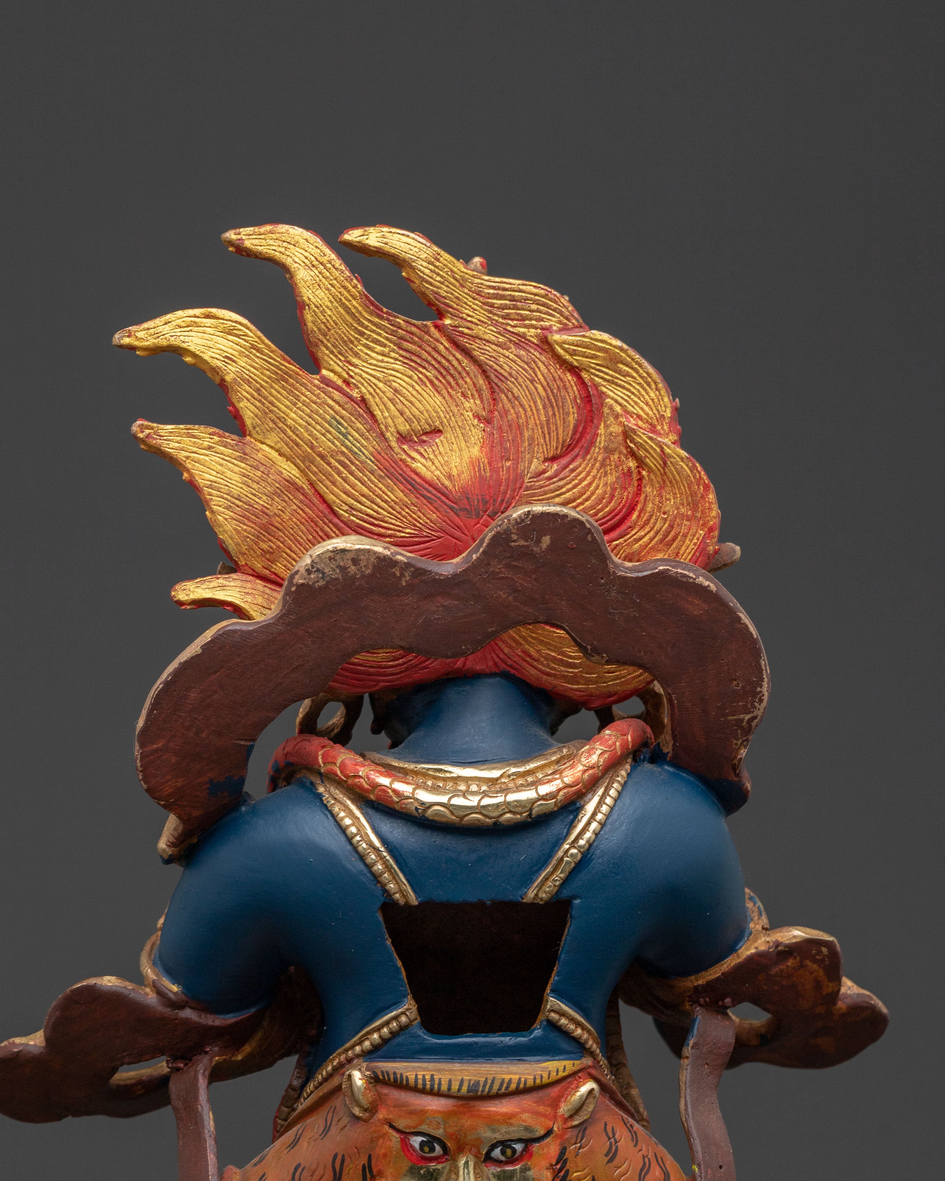 Exquisite 24K Gold Gilded Handcrafted Statue of Shakya Mahakala