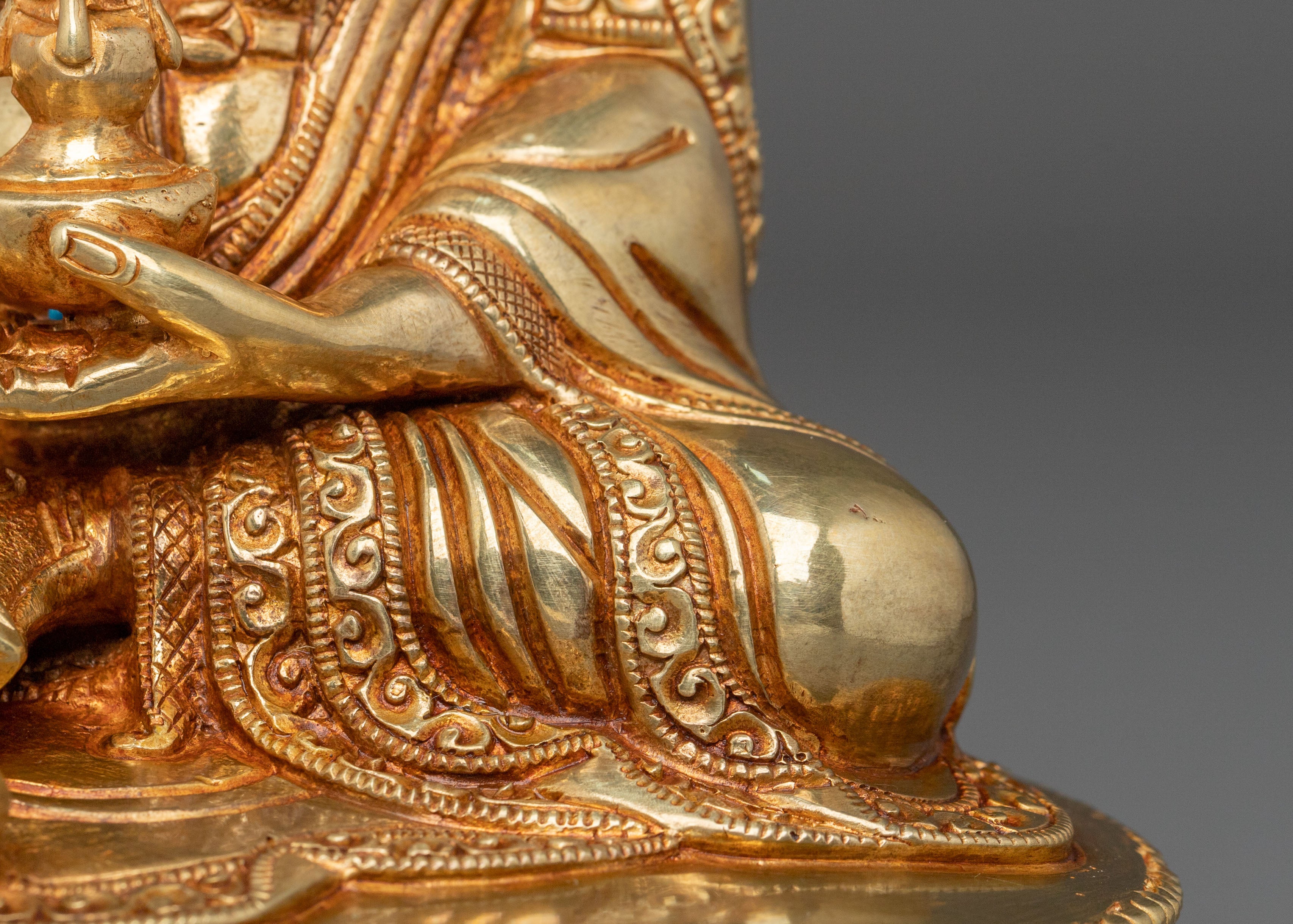 Guru Rinpoche Statue | 24K Gold Gilded Figurine