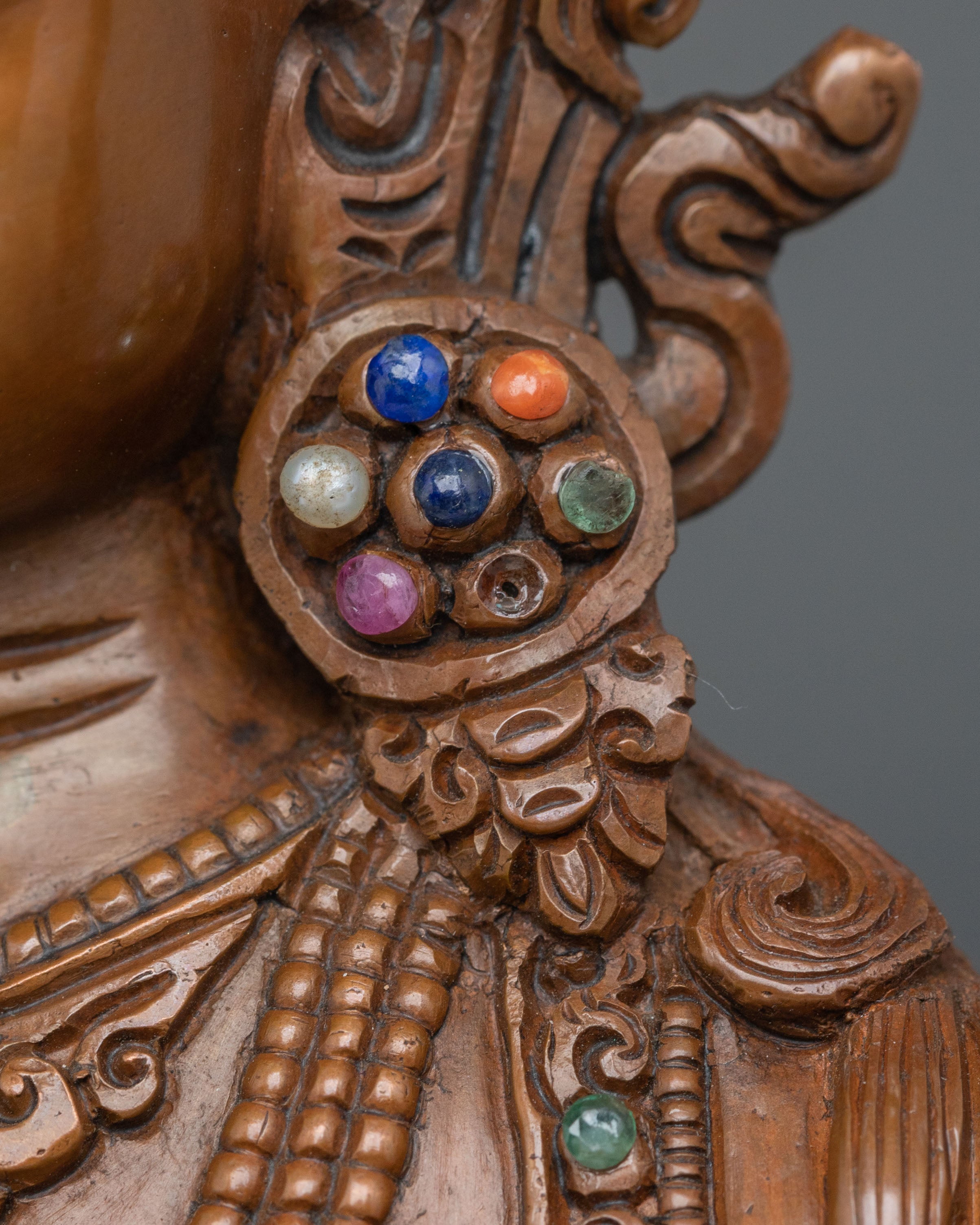 Future Buddha Maitreya Oxidized Statue