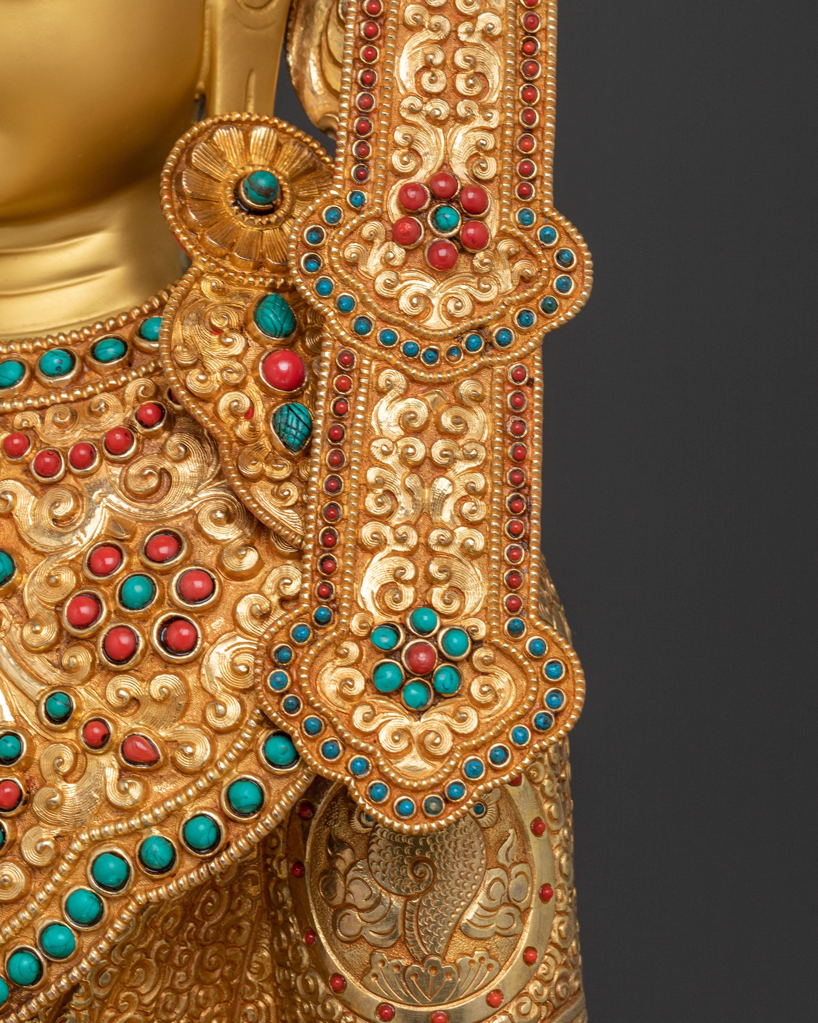 Handcrafted Crowned Shakyamuni Buddha Statue