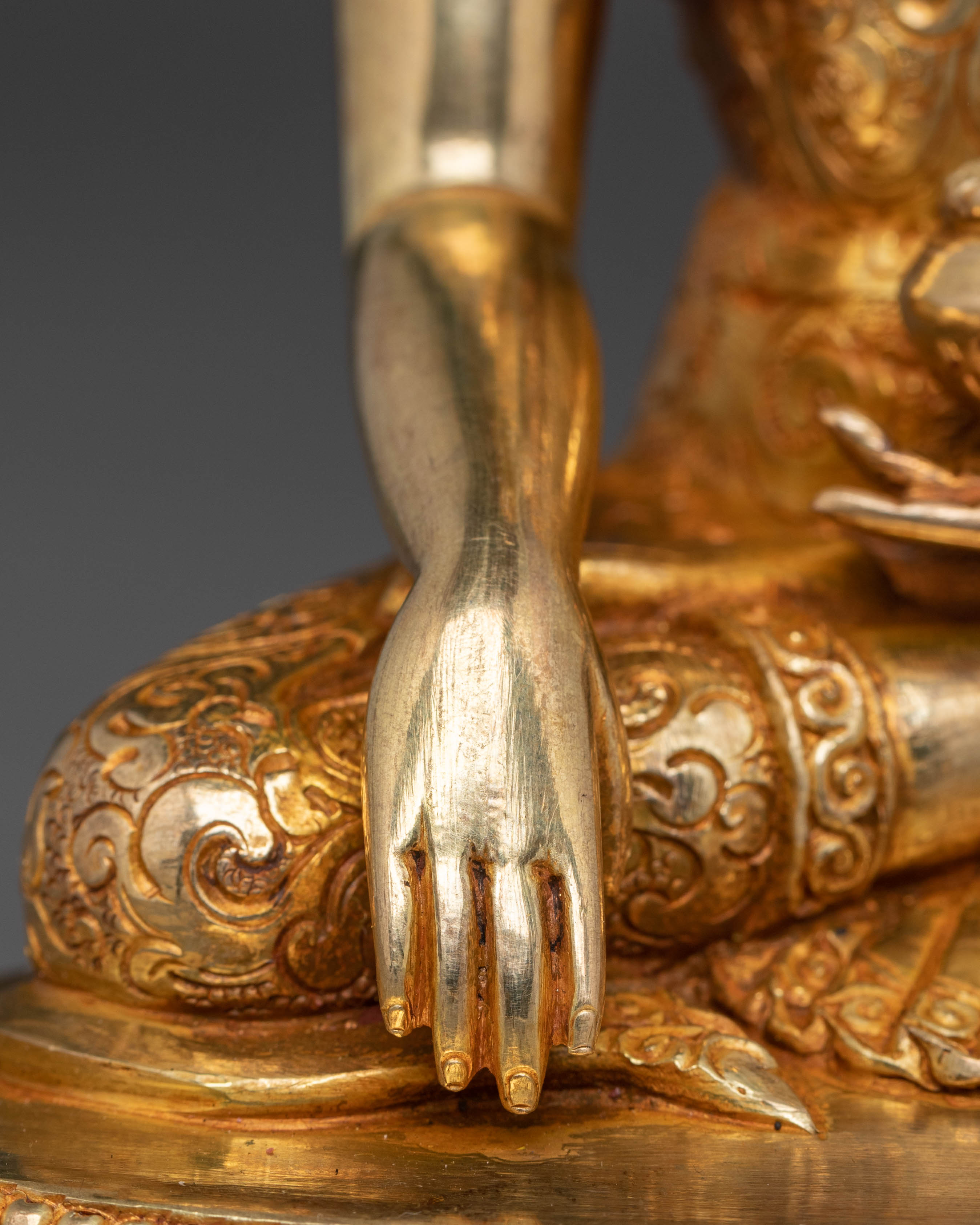 Sacred Statue of Buddha Shakyamuni – 24K Gold Gilded Statue