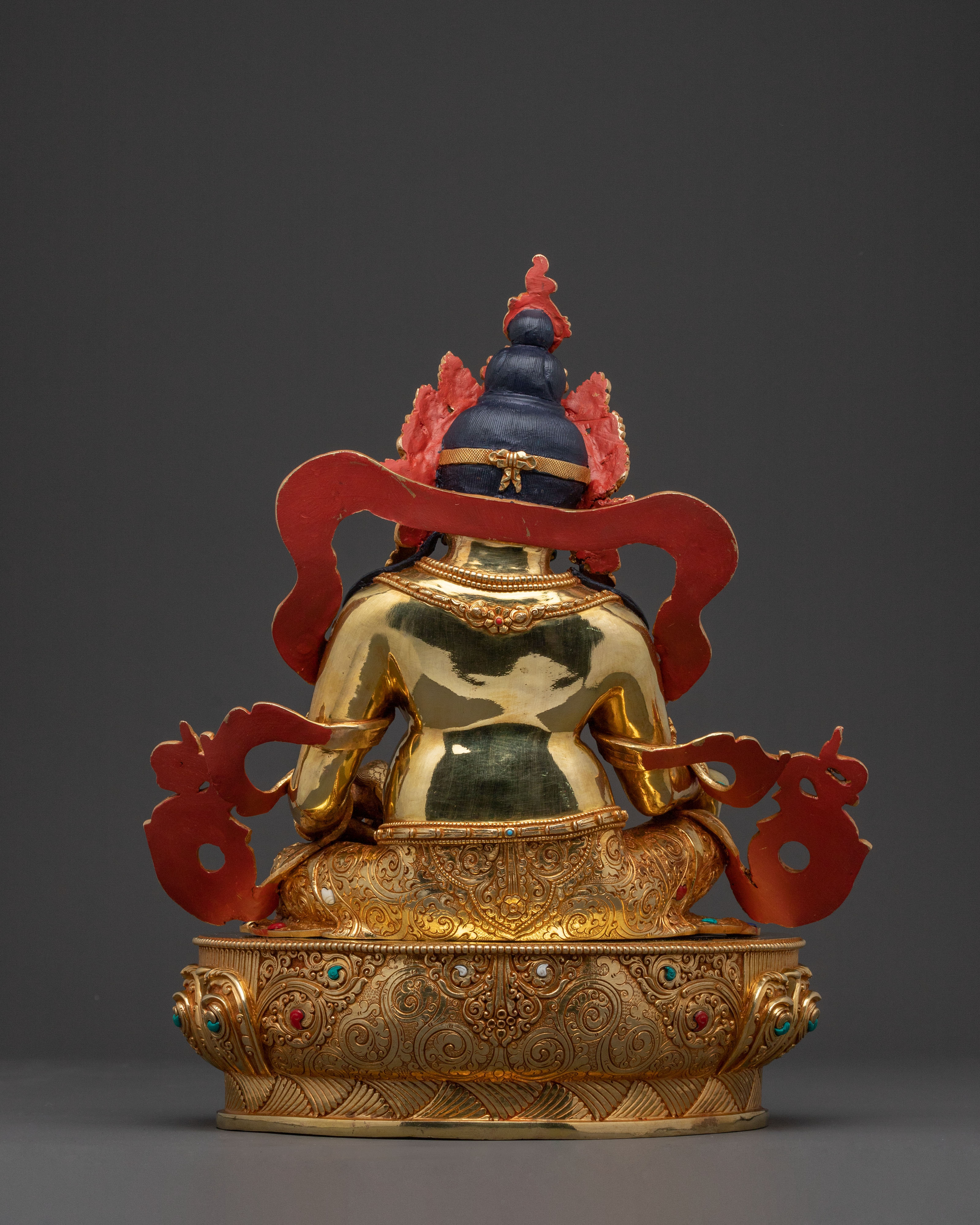 Dzambhala Tibetan Golden Statue: Auspicious Copper Sculpture