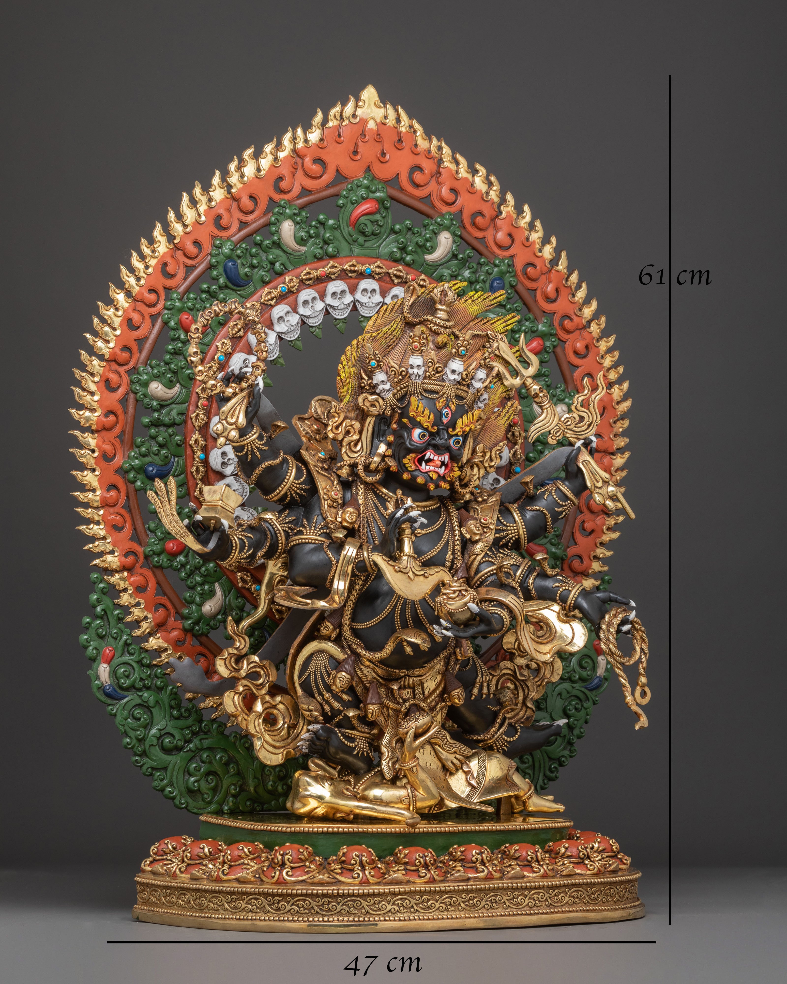 Handmade Magnificent Statue of Six-Armed Mahakala