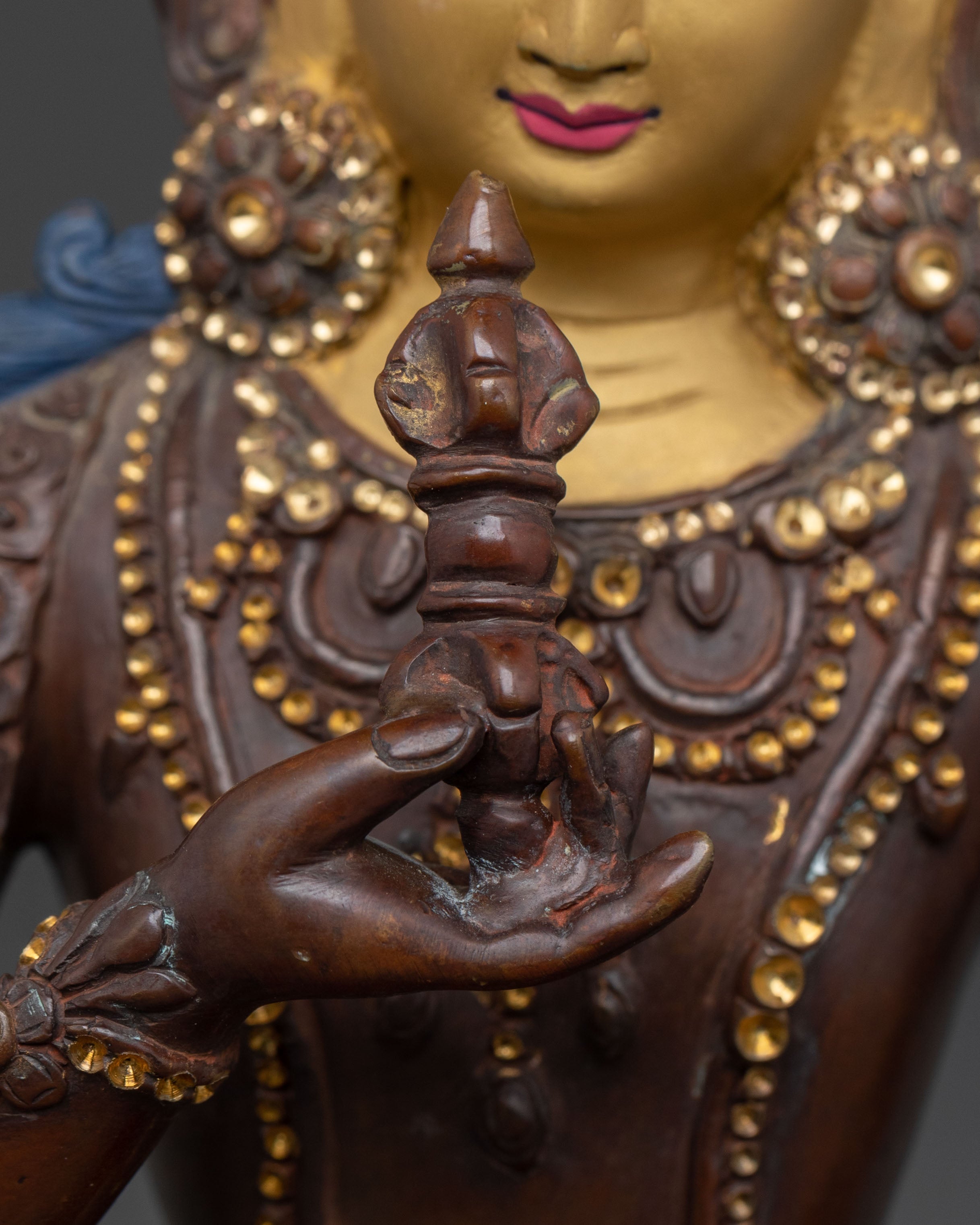 Vajrasattva Handcrafted Golden Statue: Buddha of Purification