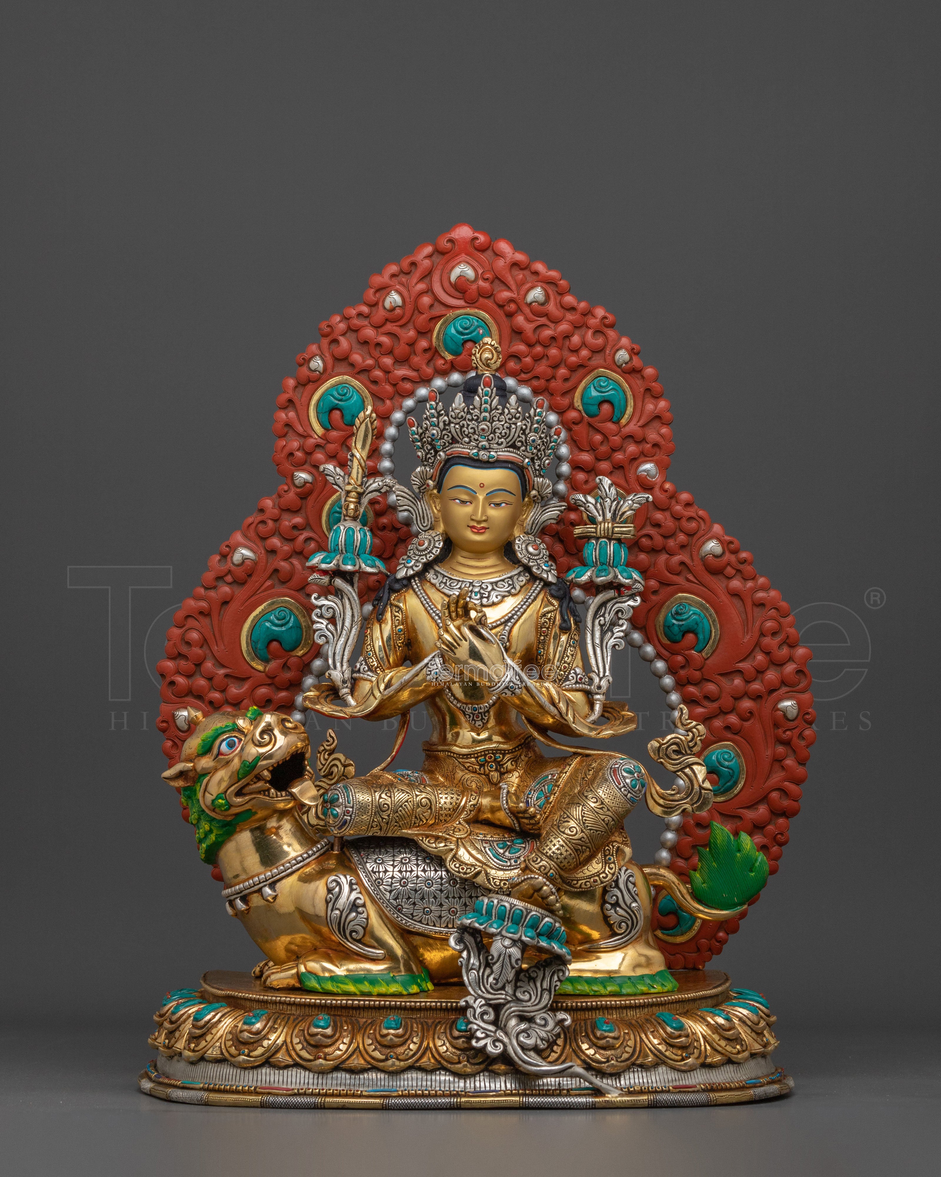 Simhanada Manjushri Statue 