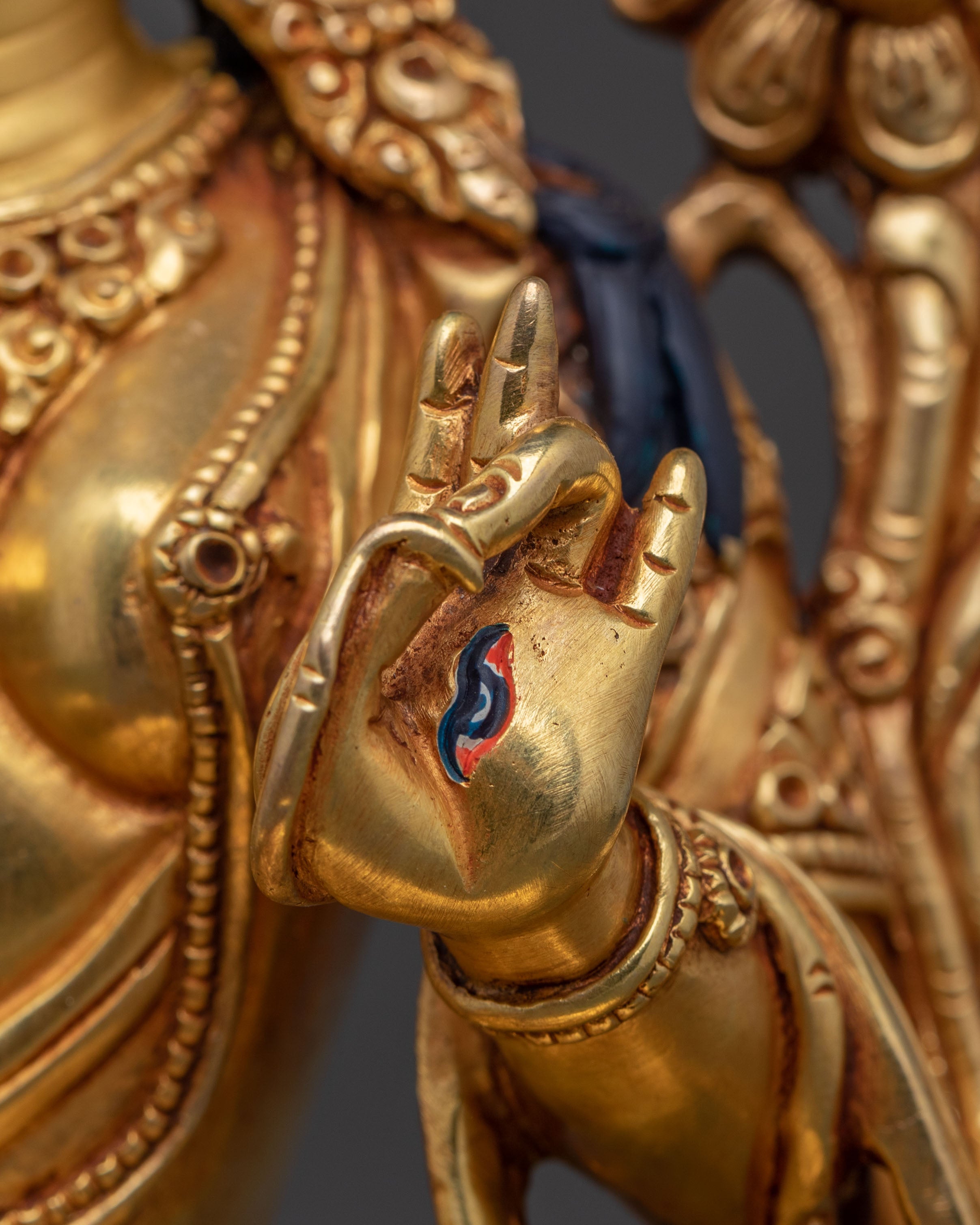 Handcrafted White Tara 24K Gold Gilded Statue