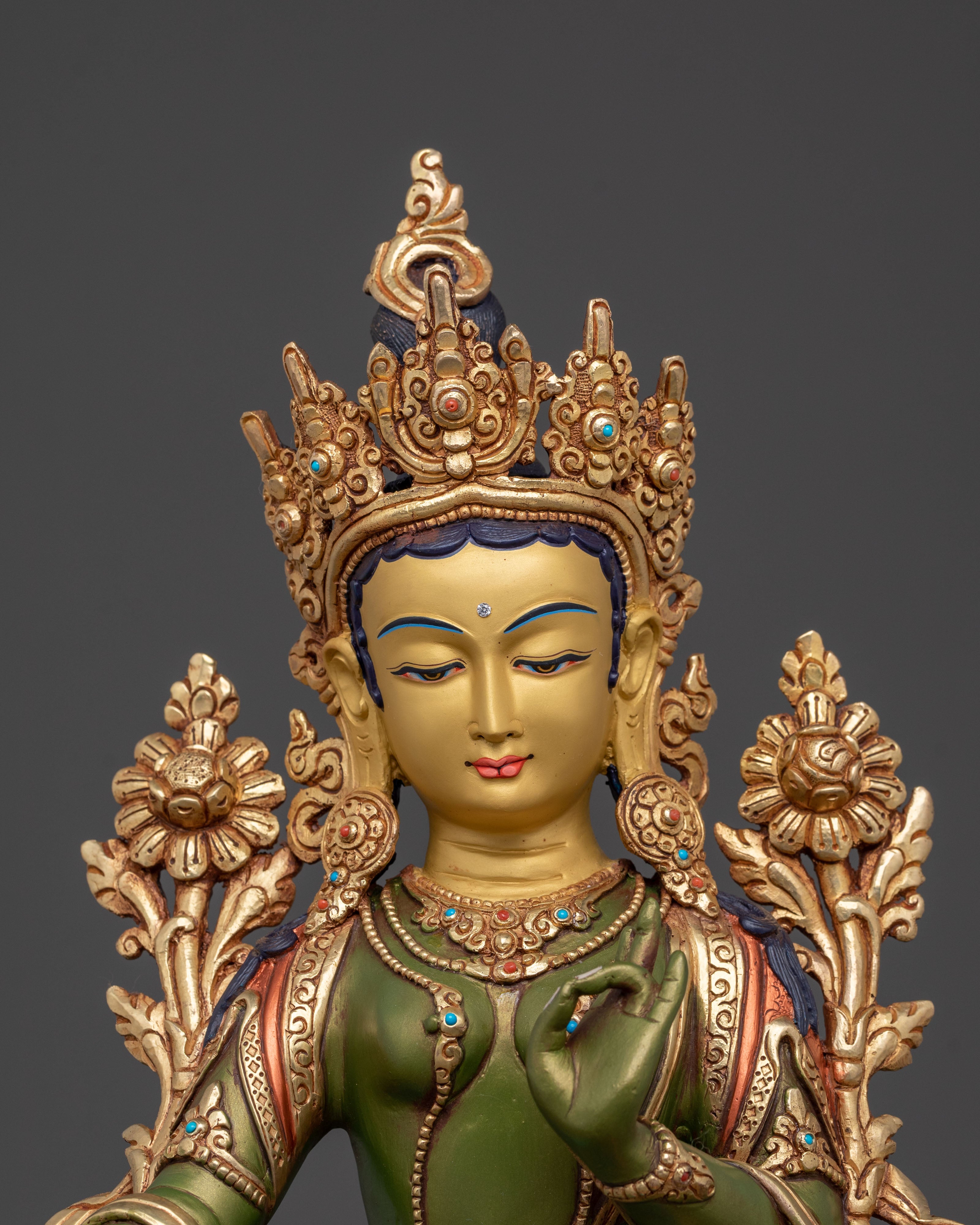 Handcrafted Green Tara Statue | Buddhist Icon