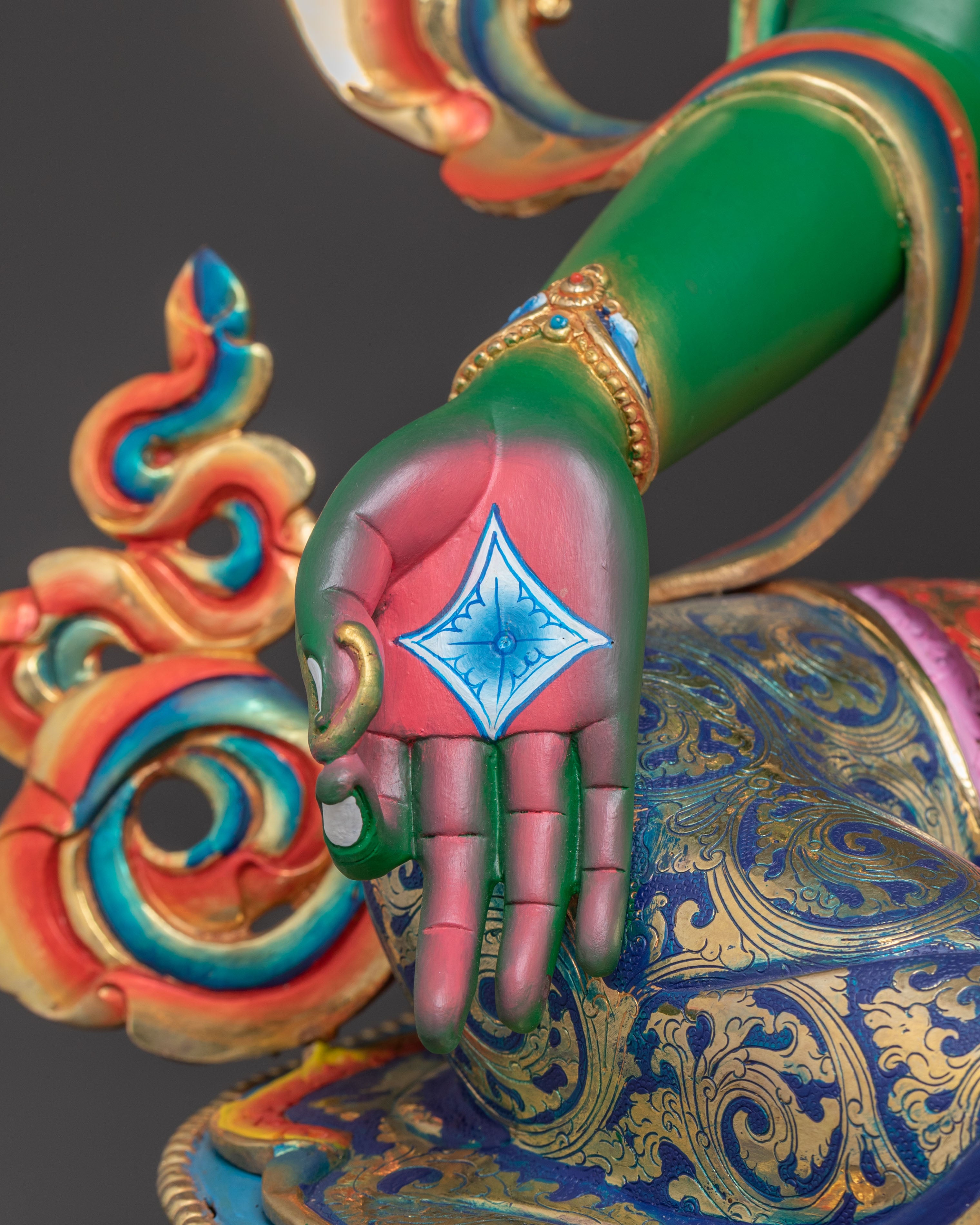 Handcrafted Divine Green Tara Statue – 24K Gilded Masterpiece
