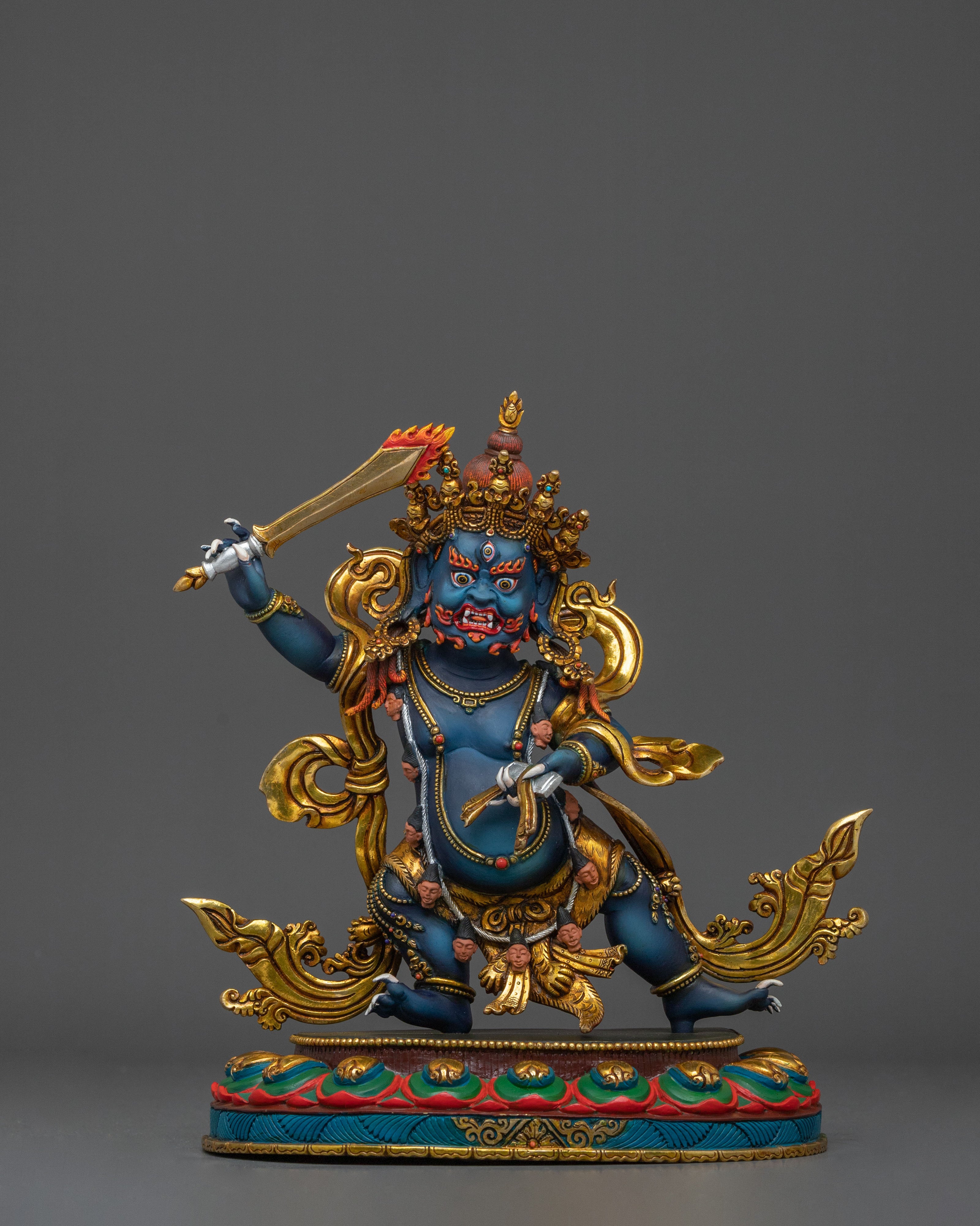 Black Manjushri Handmade Statue in Oxidized Copper
