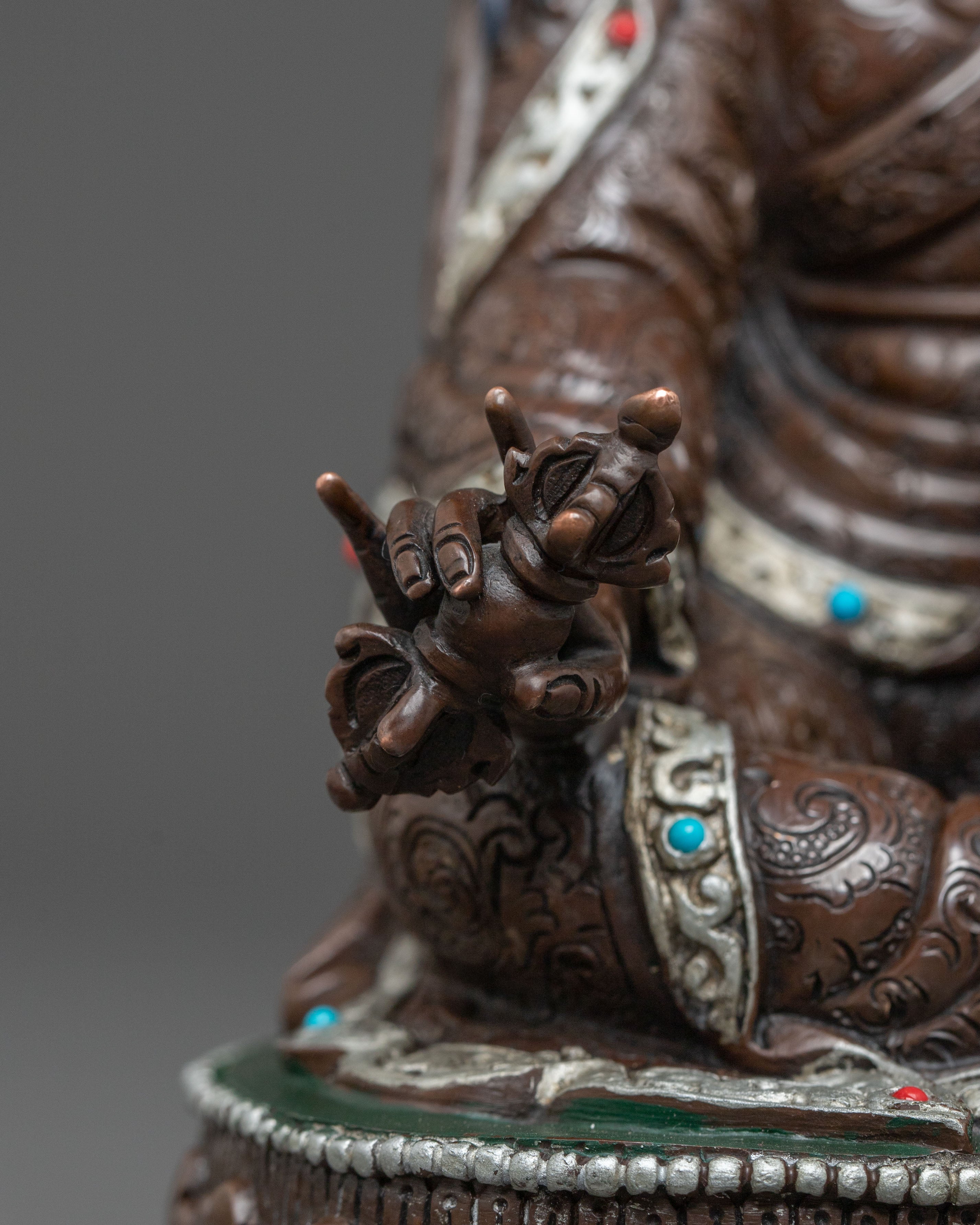 Guru Rinpoche Silver Plated Meditation Statue