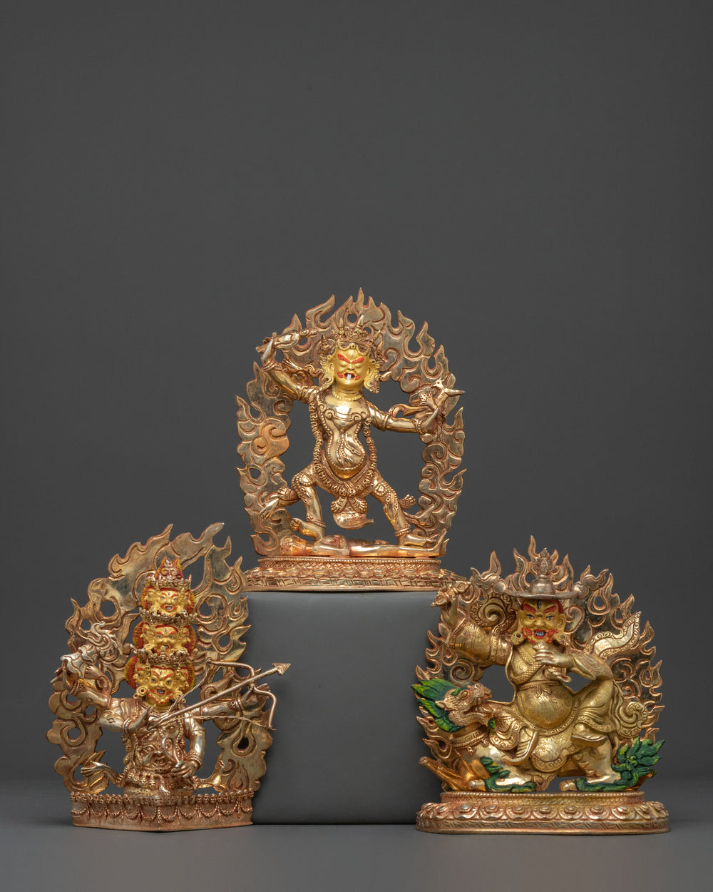 Three Nyingma Dharmapalas Statue Set 