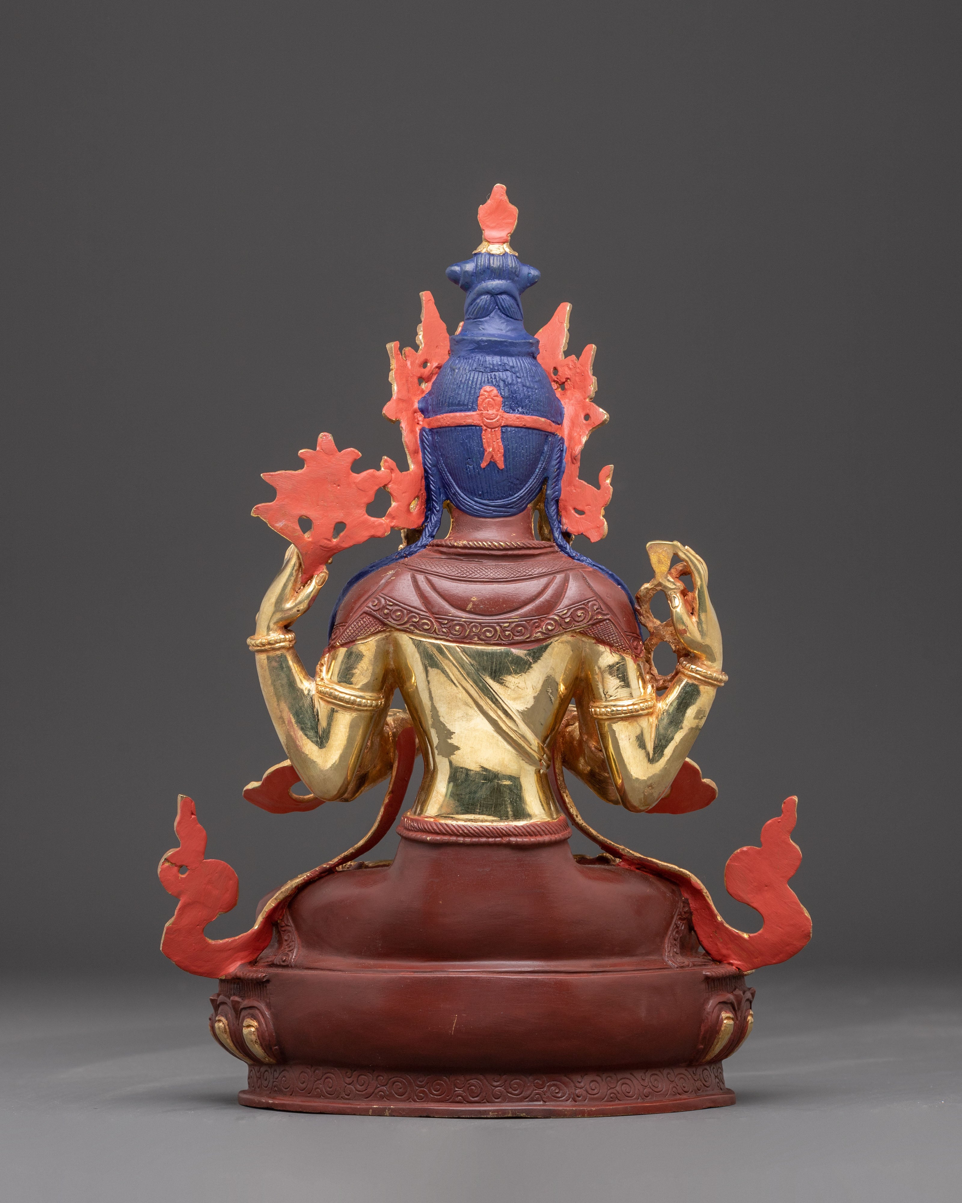 Handcrafted Nepalese Chenrezig Copper Statue | Symbol of Compassion