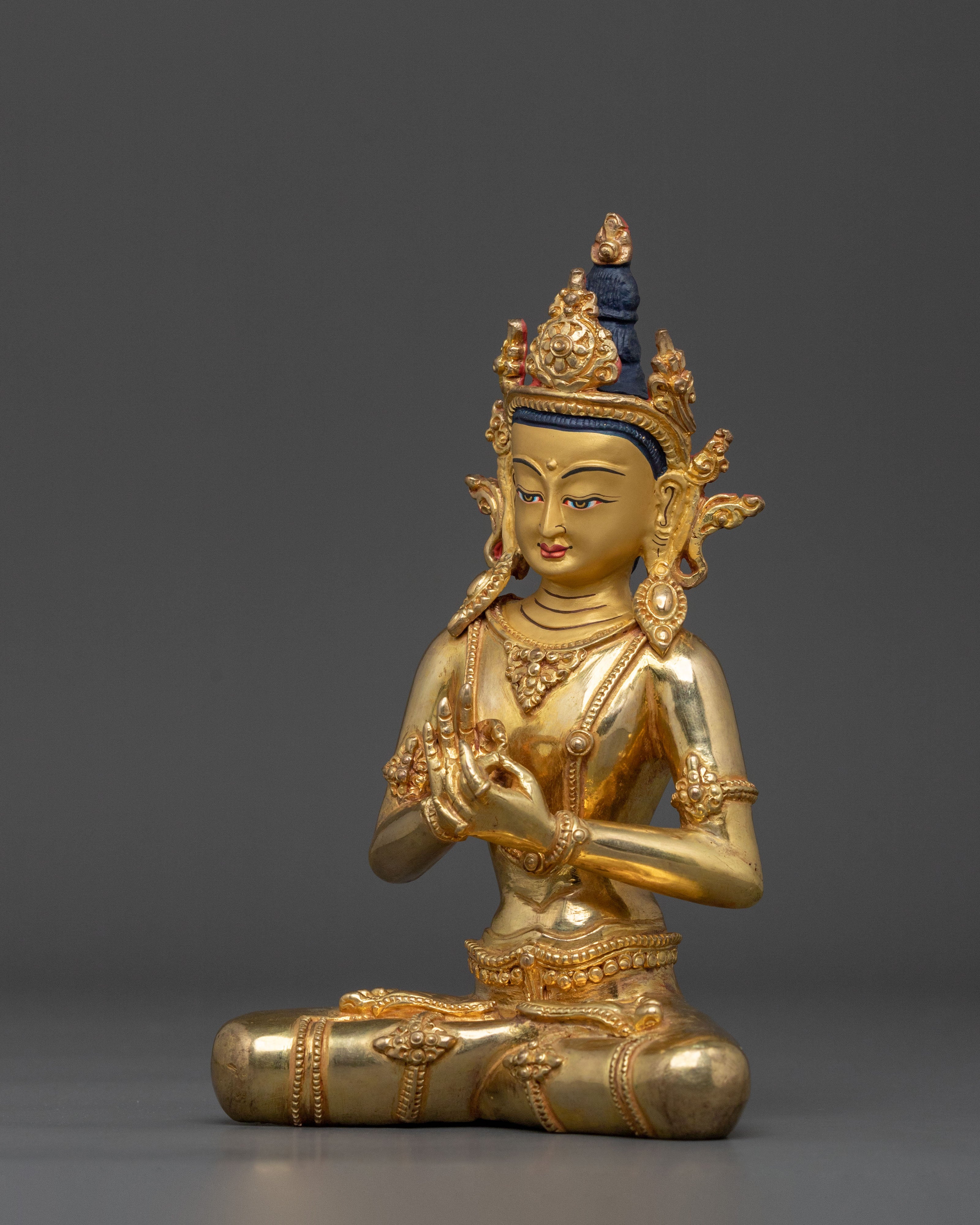 Vairocana Sacred Figurine | 24K Gold Gilded