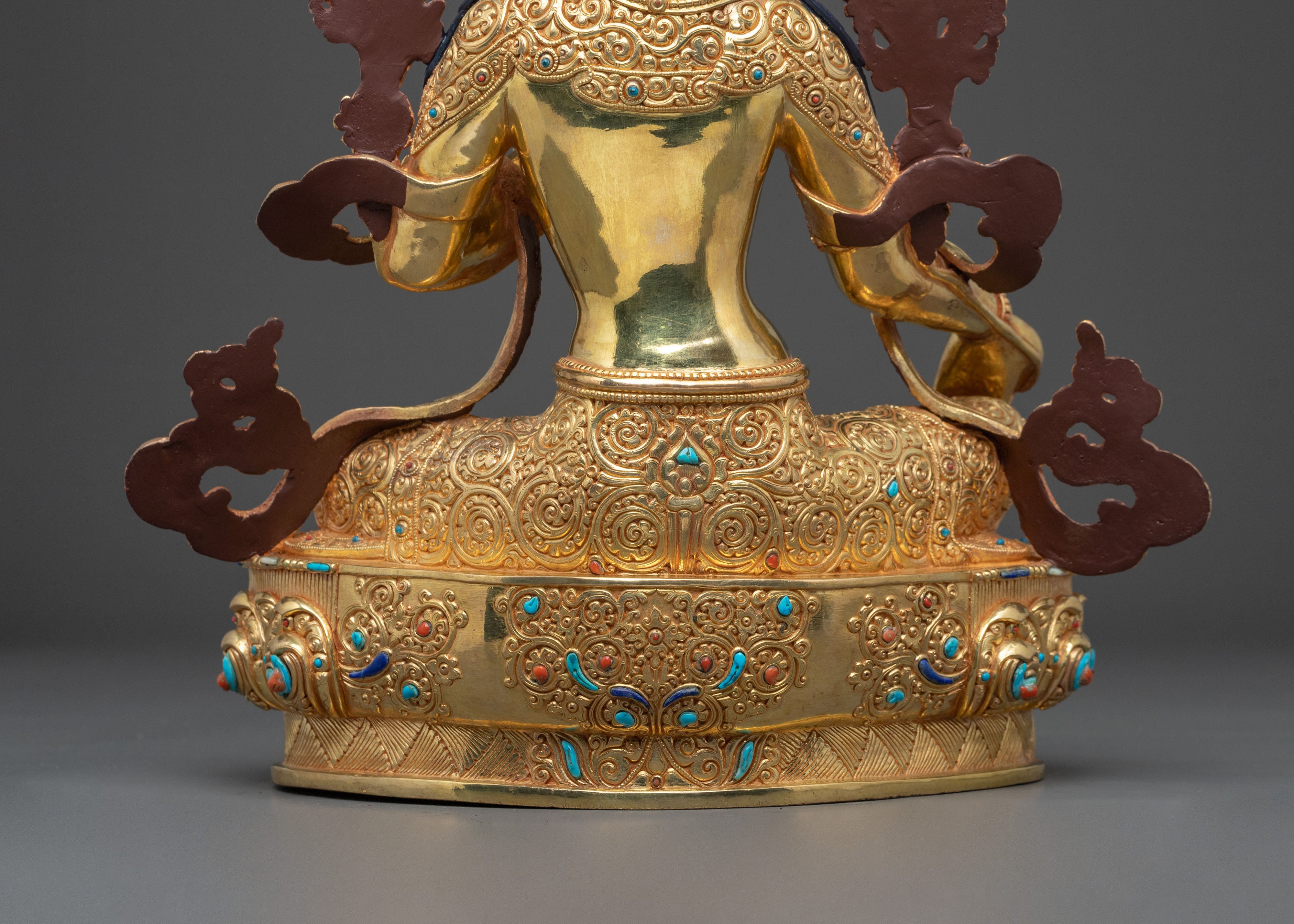 Green Tara Peaceful Statue | 24K Gold Gilded Guardian