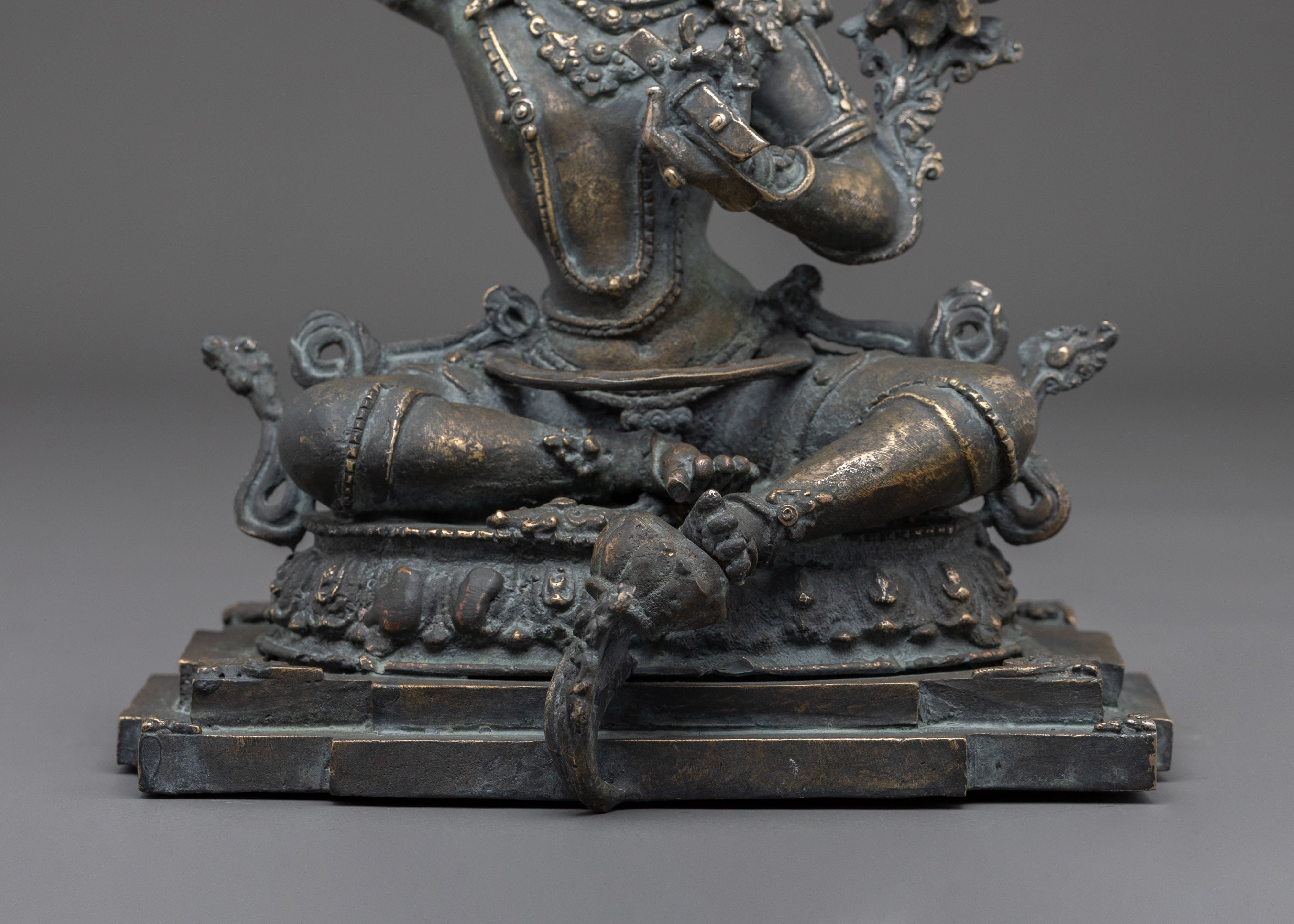 Tibetan Deity Manjushri Copper Statue | Home Decor