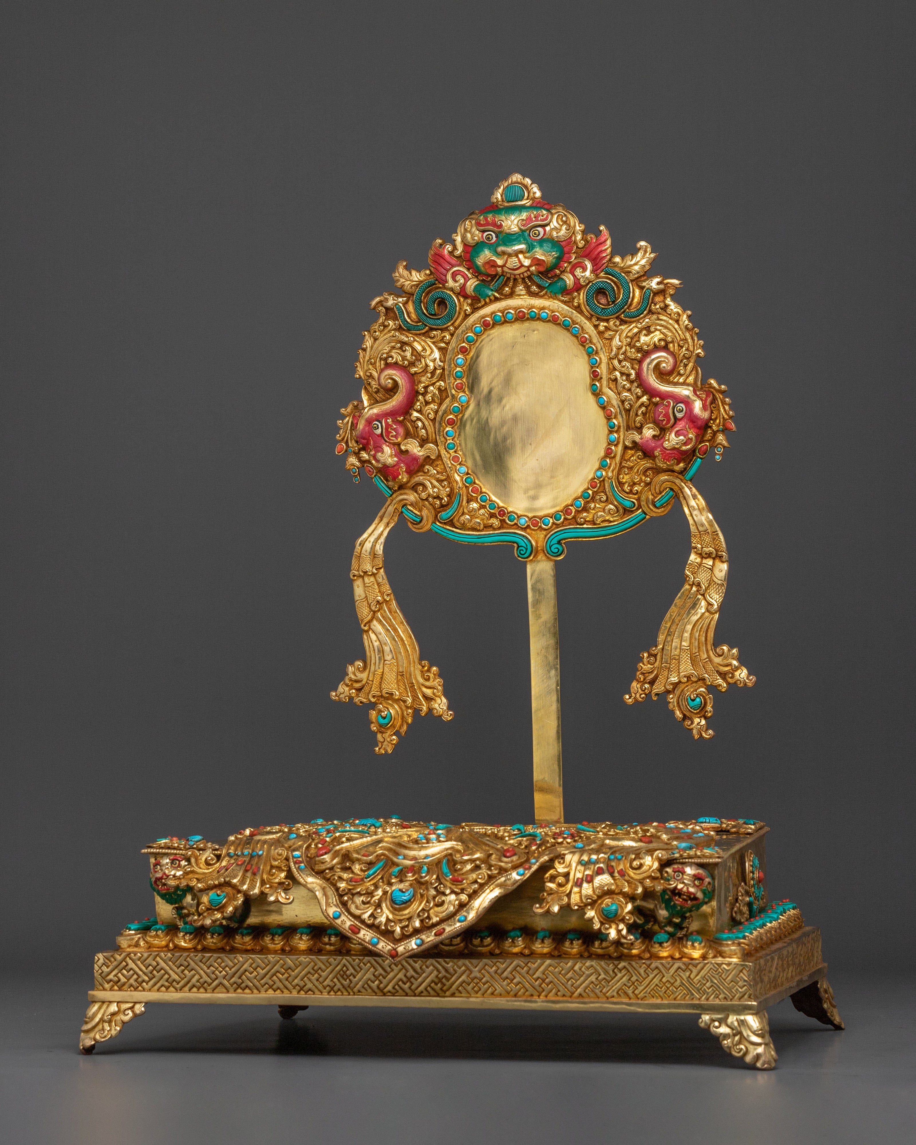 Traditional Handcrafted Throne: 24K Gold Gilded Artistry