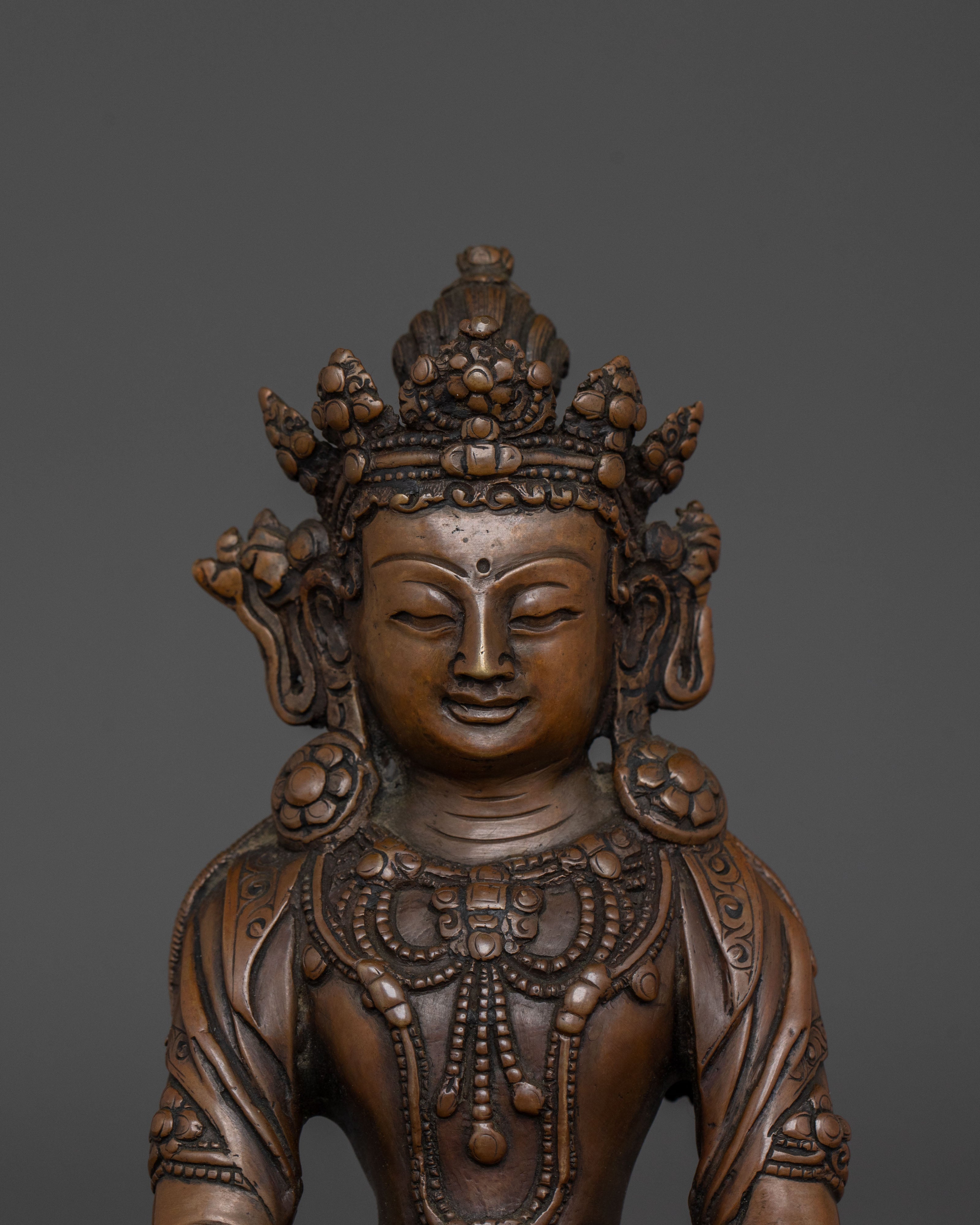 Hand Carved Mitrugpa Statue | Himalayan Altar Decor