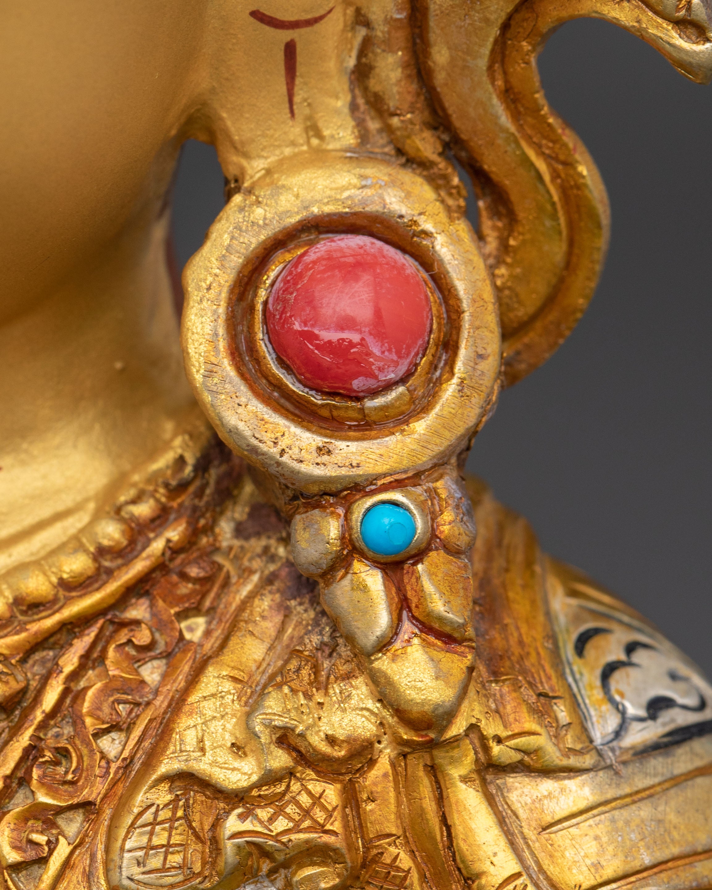 Siddhartha Gautama Statue wearing Crown | Gold Coated Figurine