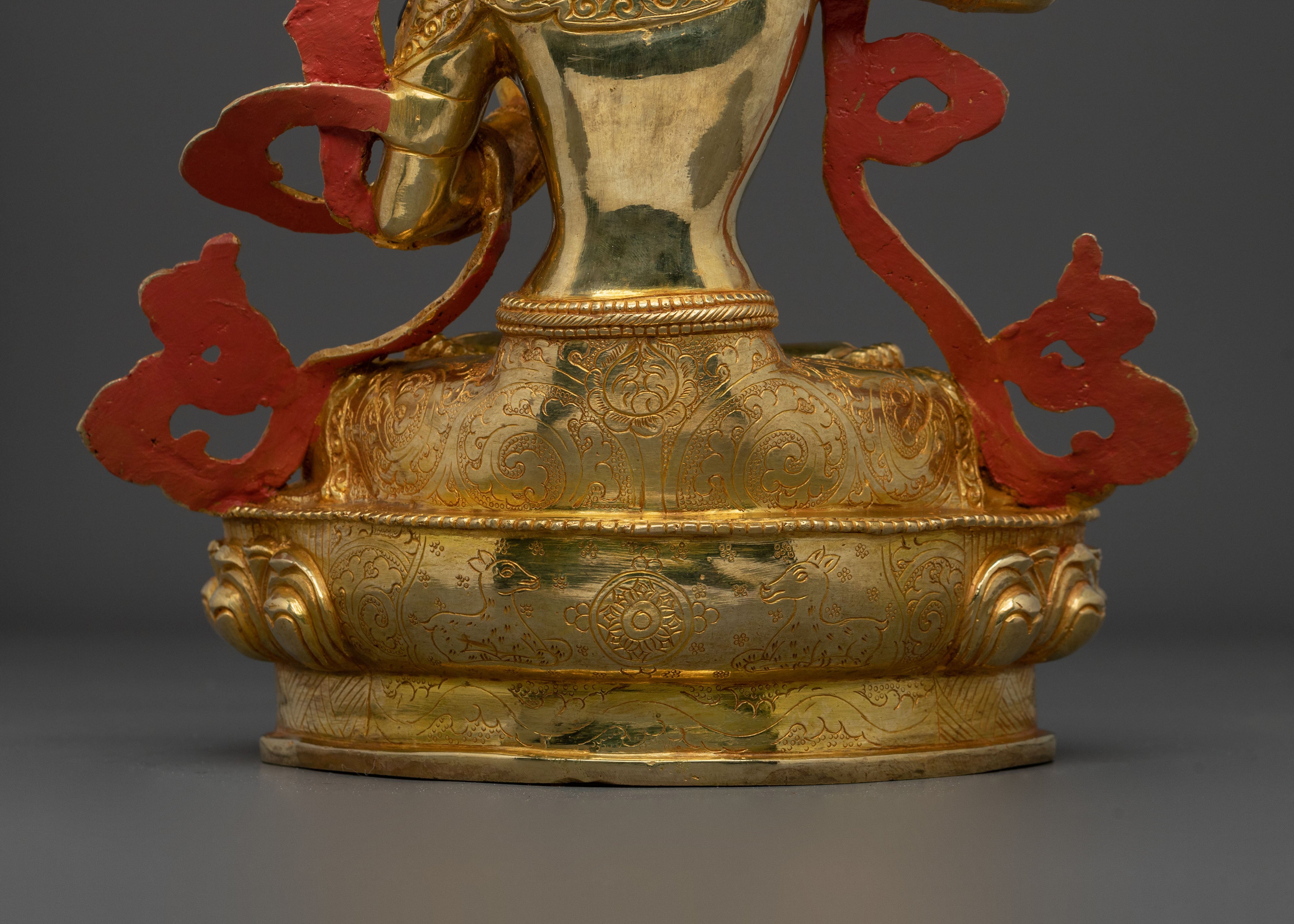 Manjushri Bodhisattva Statue | 24K Gold Gilded Figurine