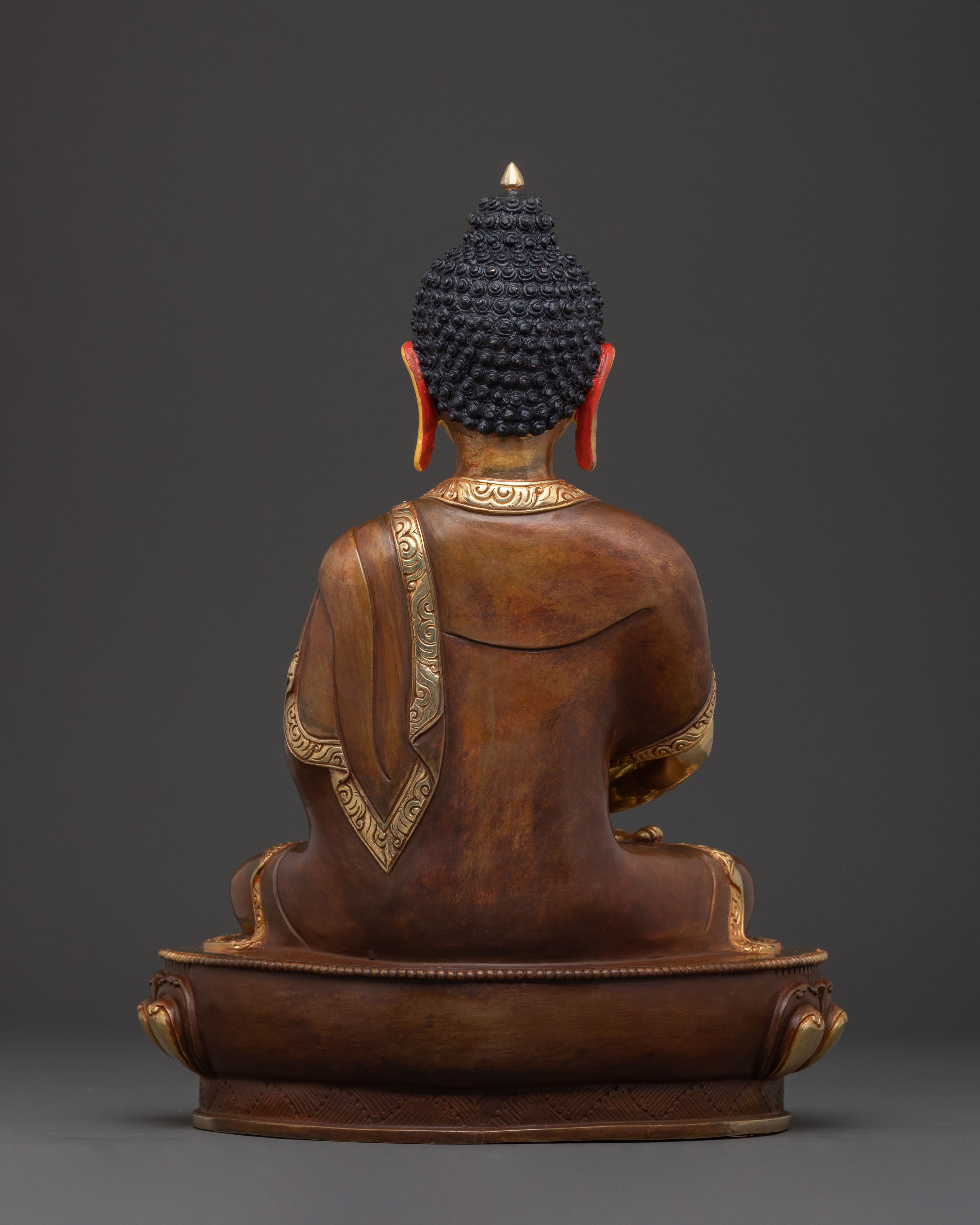 Amitabha Buddha Traditional Sacred Statue: Gilded Copper Art