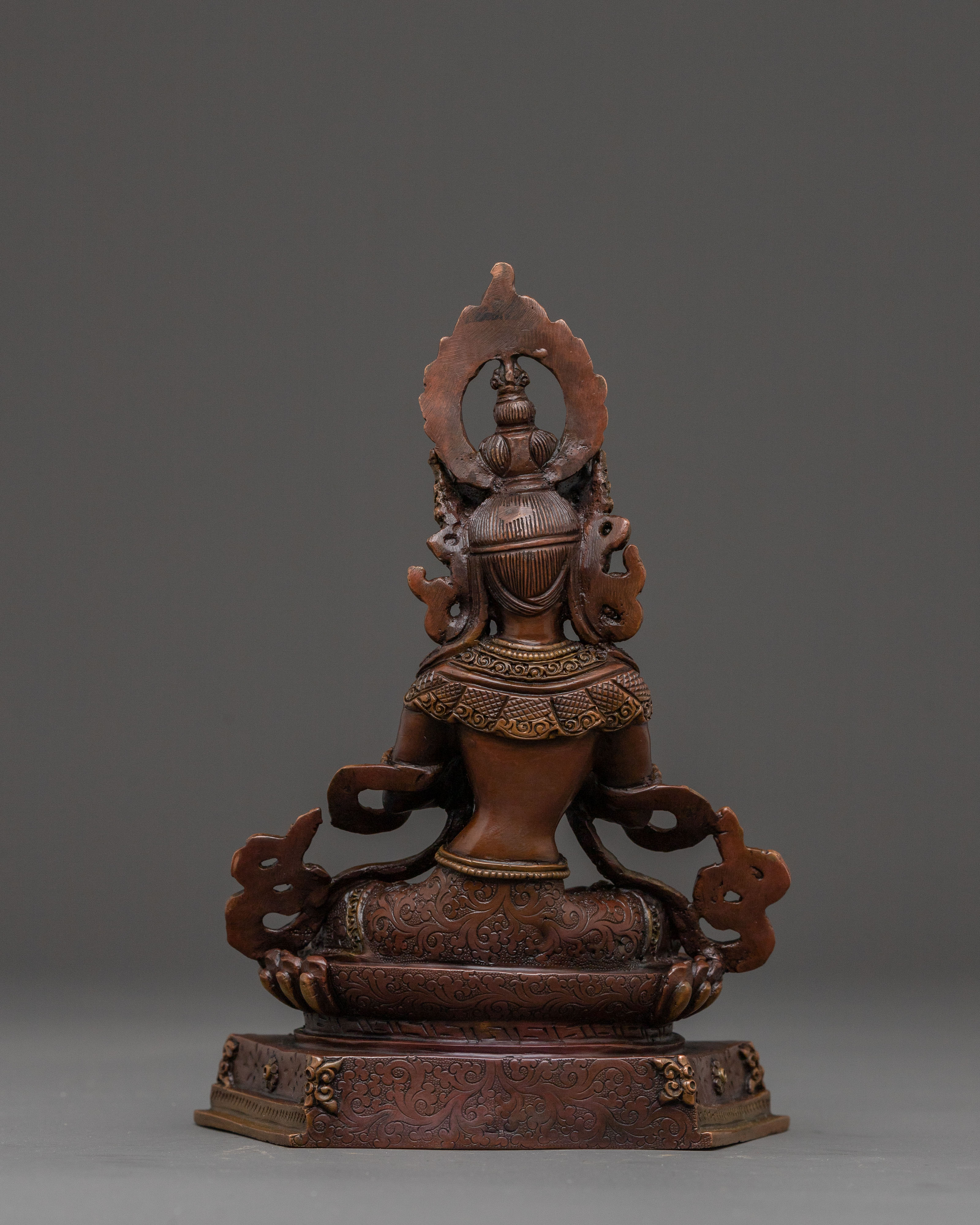 Lord of Esoteric Wisdom Vajradhara Statue - Oxidized Copper