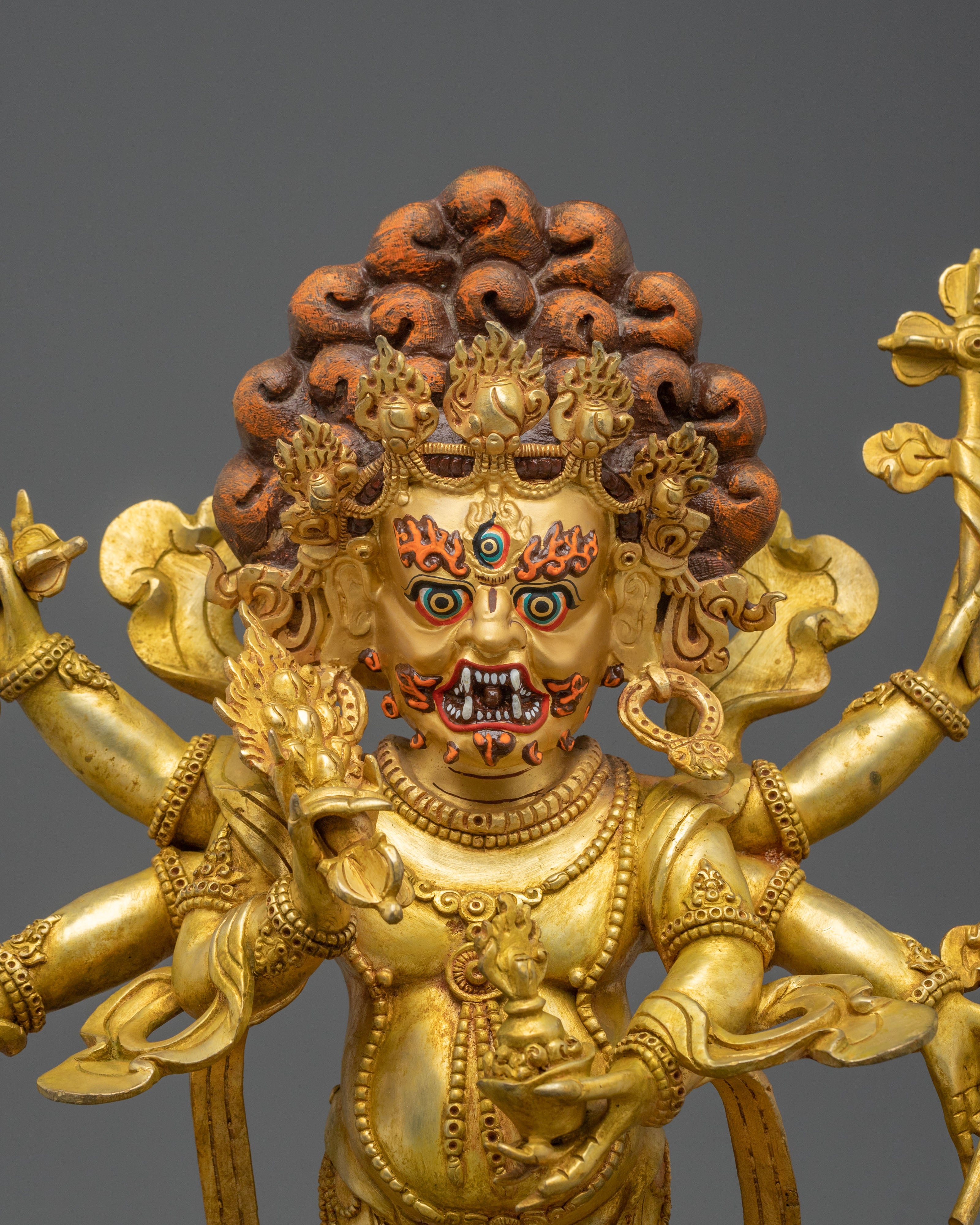 White Mahakala Sculpture | Tibetan Buddhist Protector