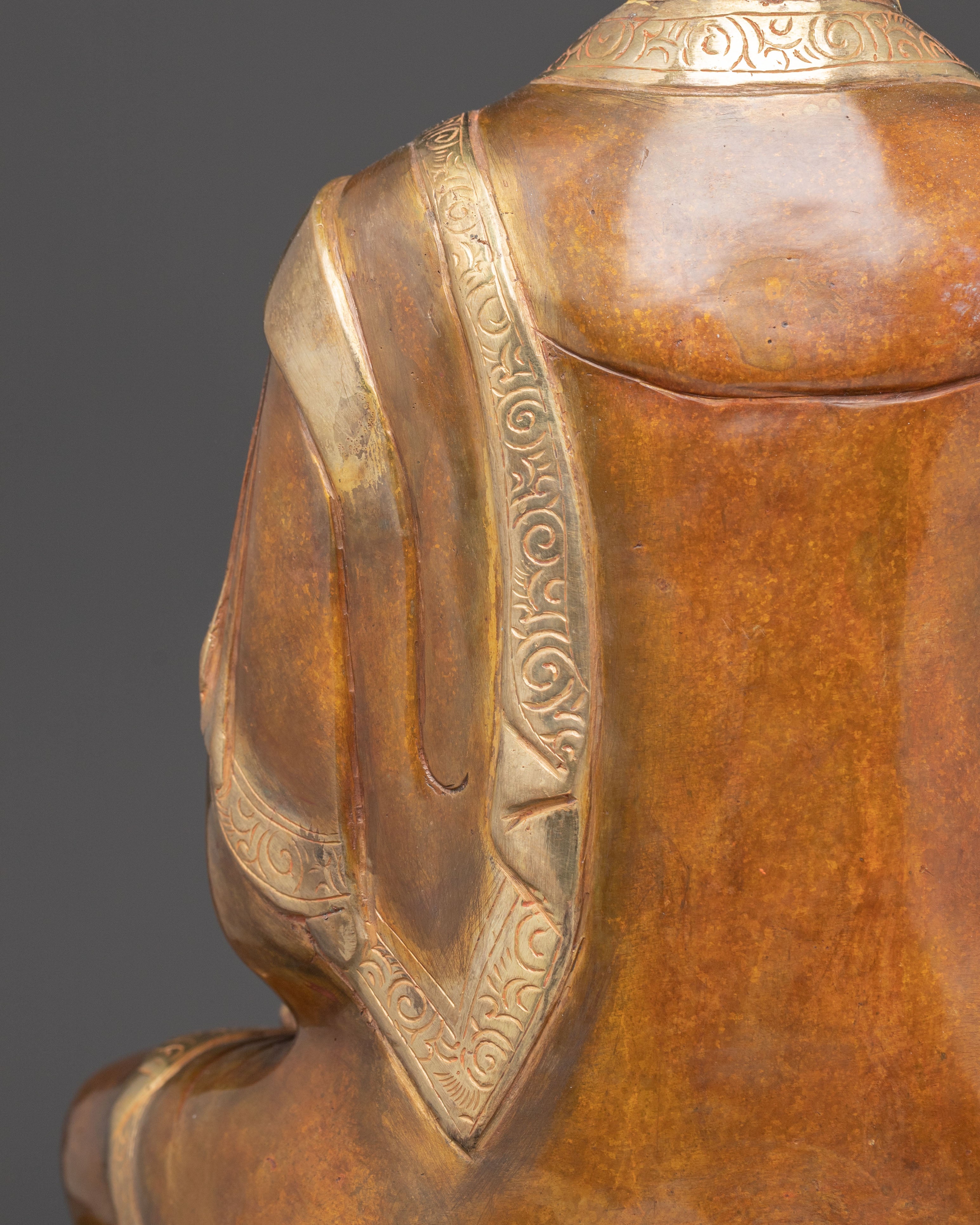 Healing Buddha Handcrafted Statue | Oxidized Copper with Gemstones